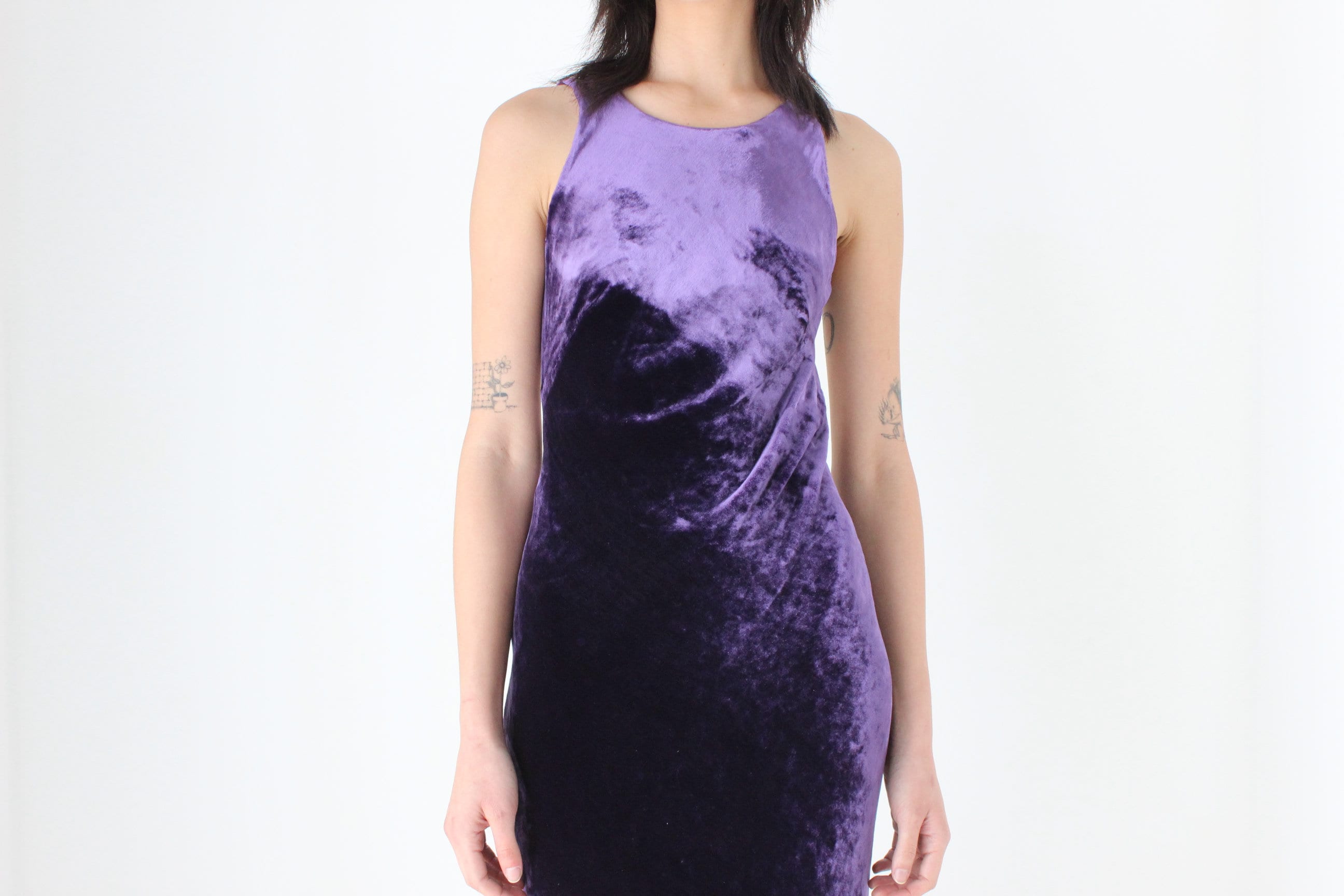 90s Lisa Ho Elegant Velvet High Neck Backless Party Gown