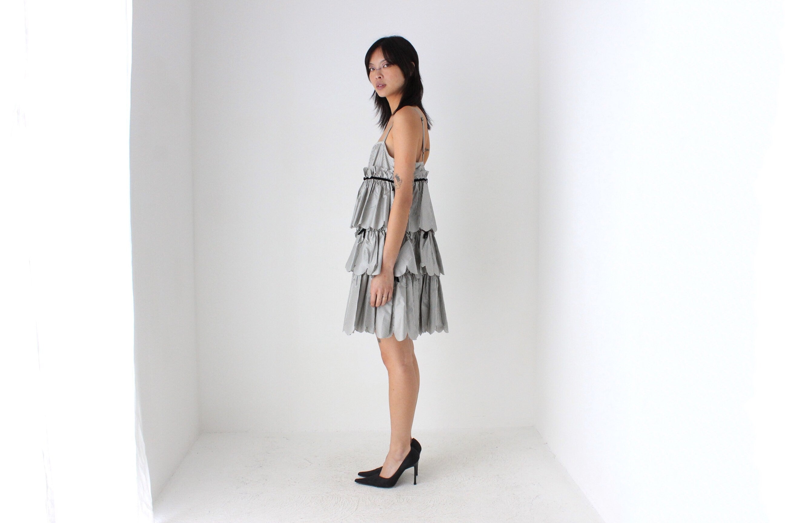 Y2K MARC JACOBS Silk Taffeta Voluminous Ruffle Dress