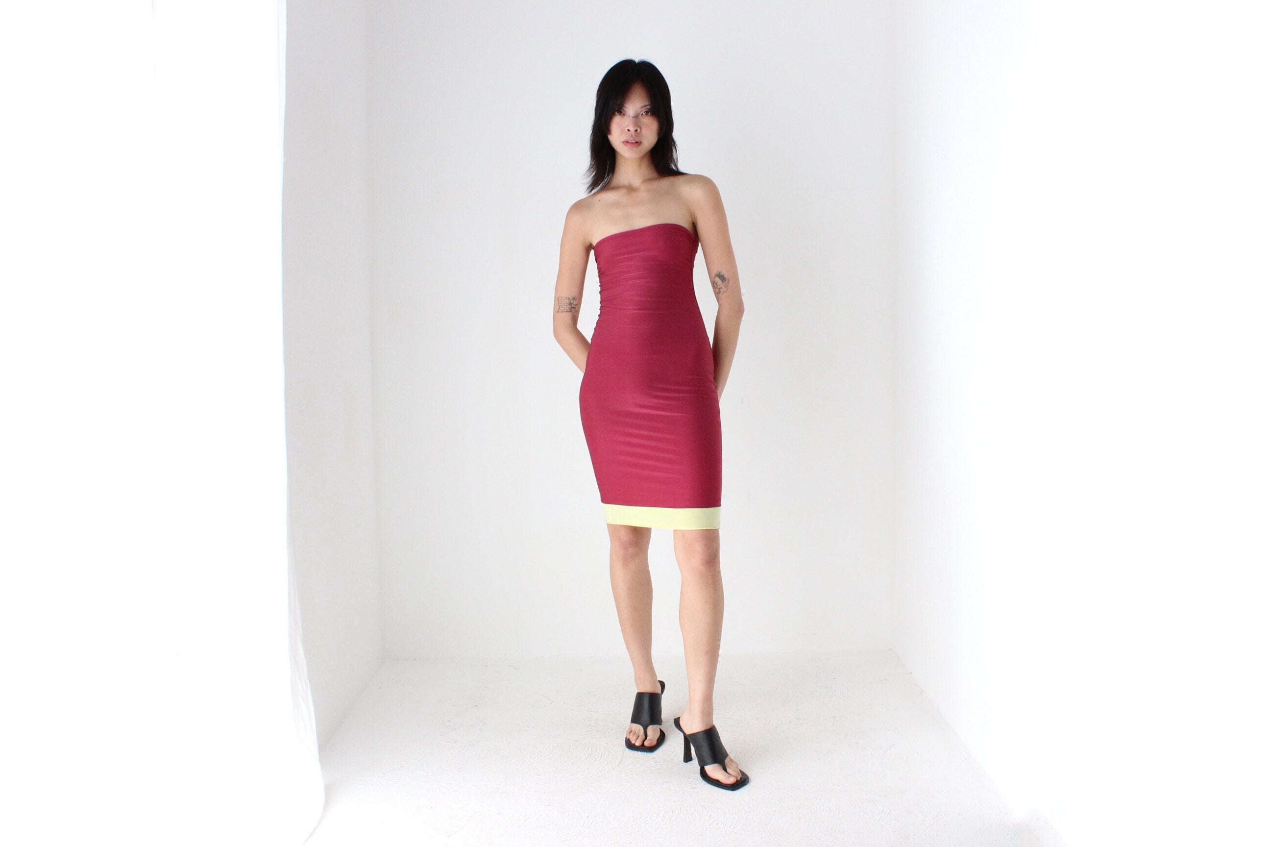 Y2K Double Layer Lycra Mini Bodycon Dress