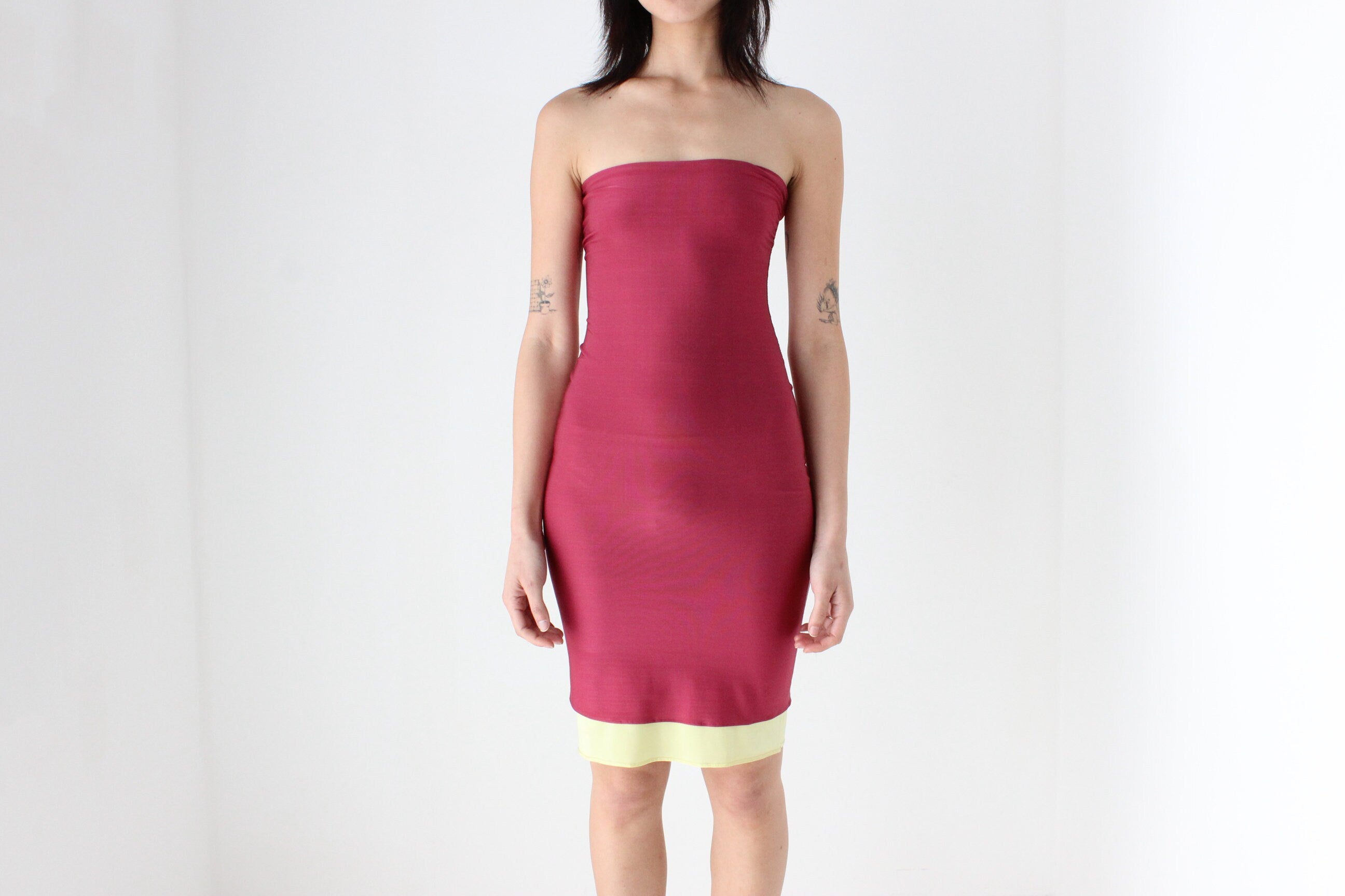 Y2K Double Layer Lycra Mini Bodycon Dress