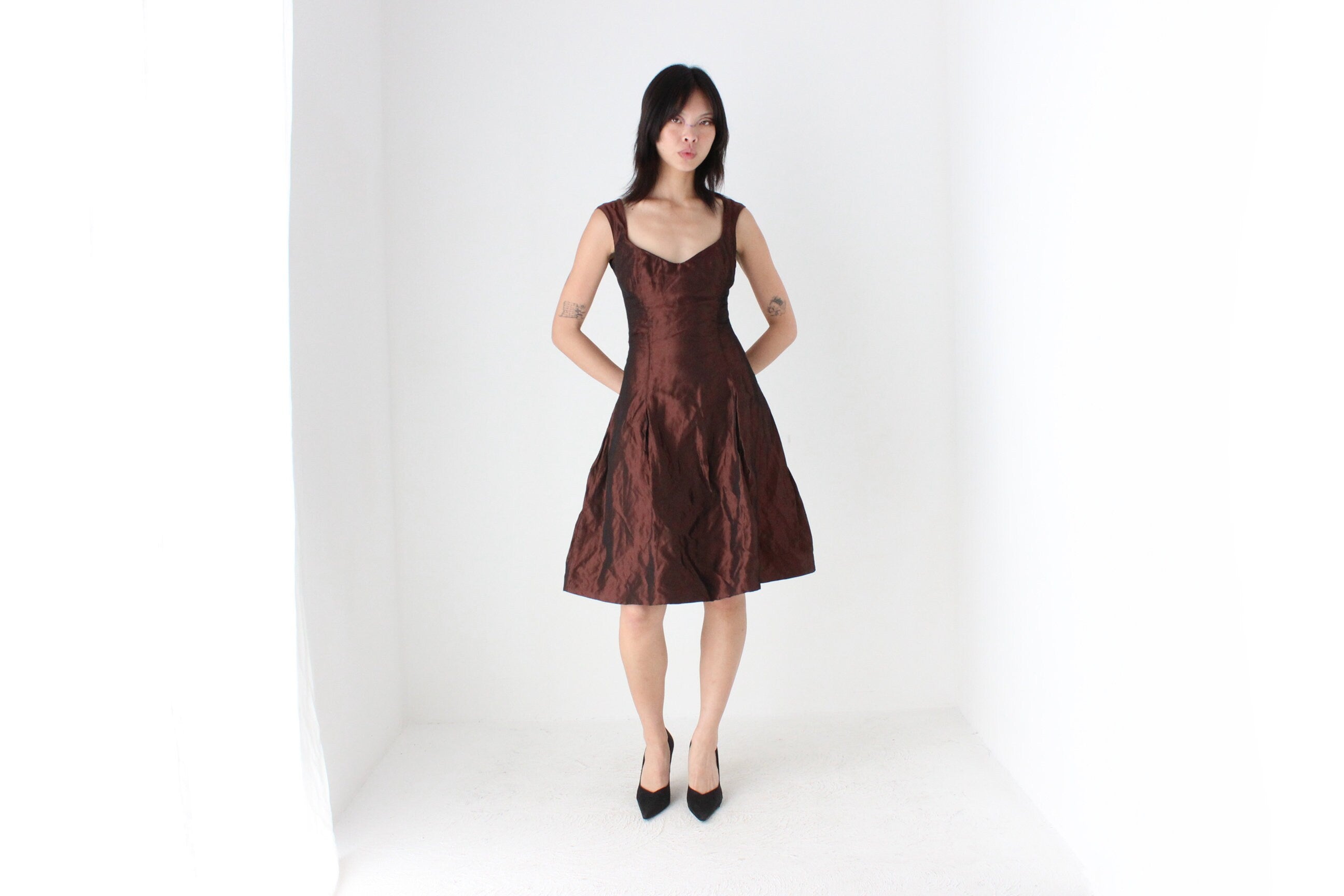 90s LA PERLA Metallic Fitted Bustier Party Dress