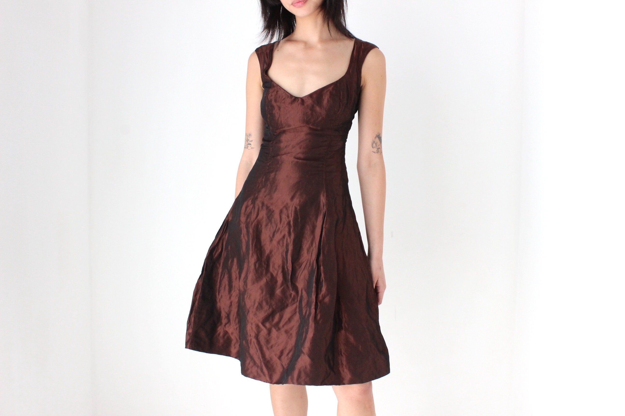 90s LA PERLA Metallic Fitted Bustier Party Dress