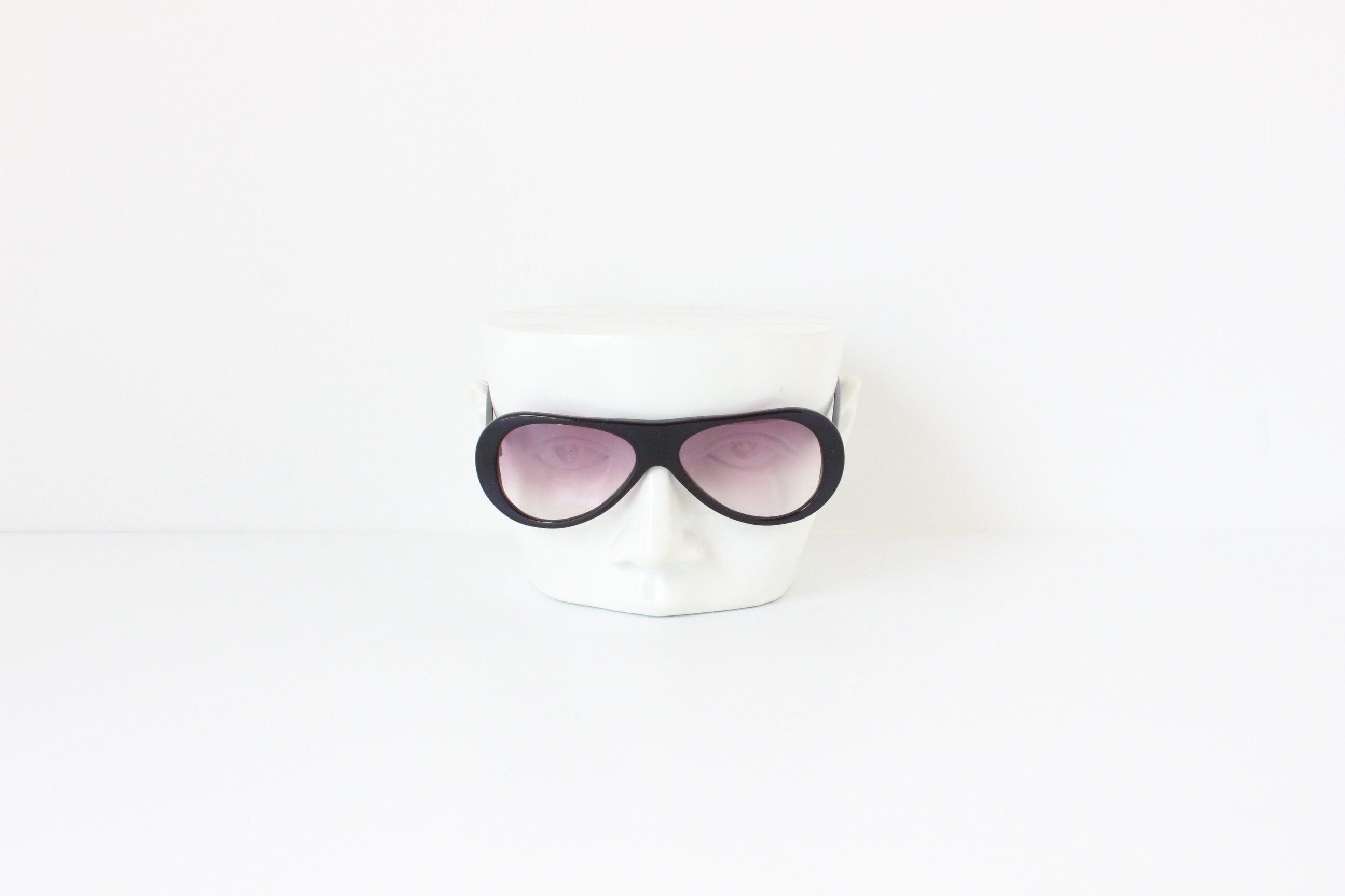 2000s Handmade Italian Vintage Resin Aviator Sunglasses