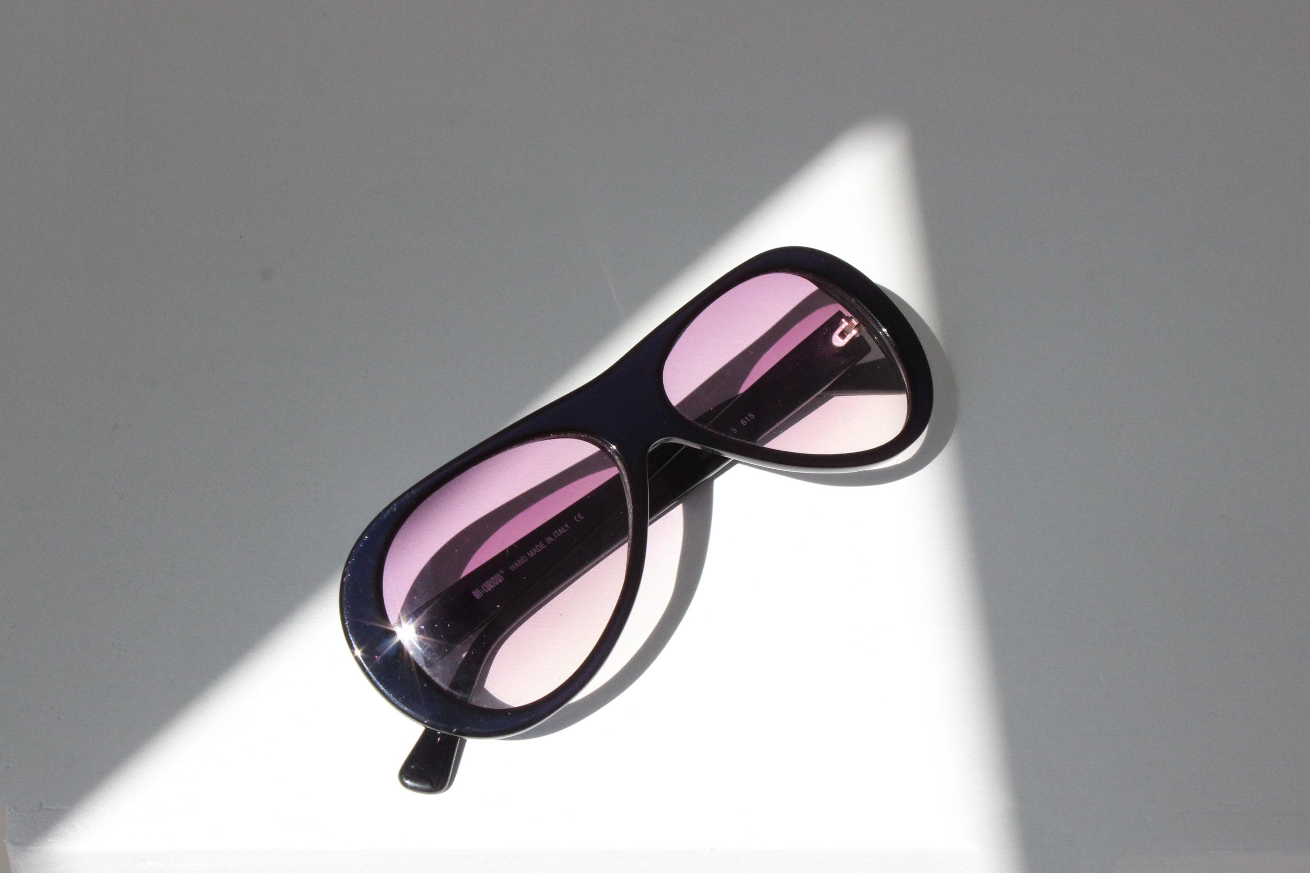 2000s Handmade Italian Vintage Resin Aviator Sunglasses