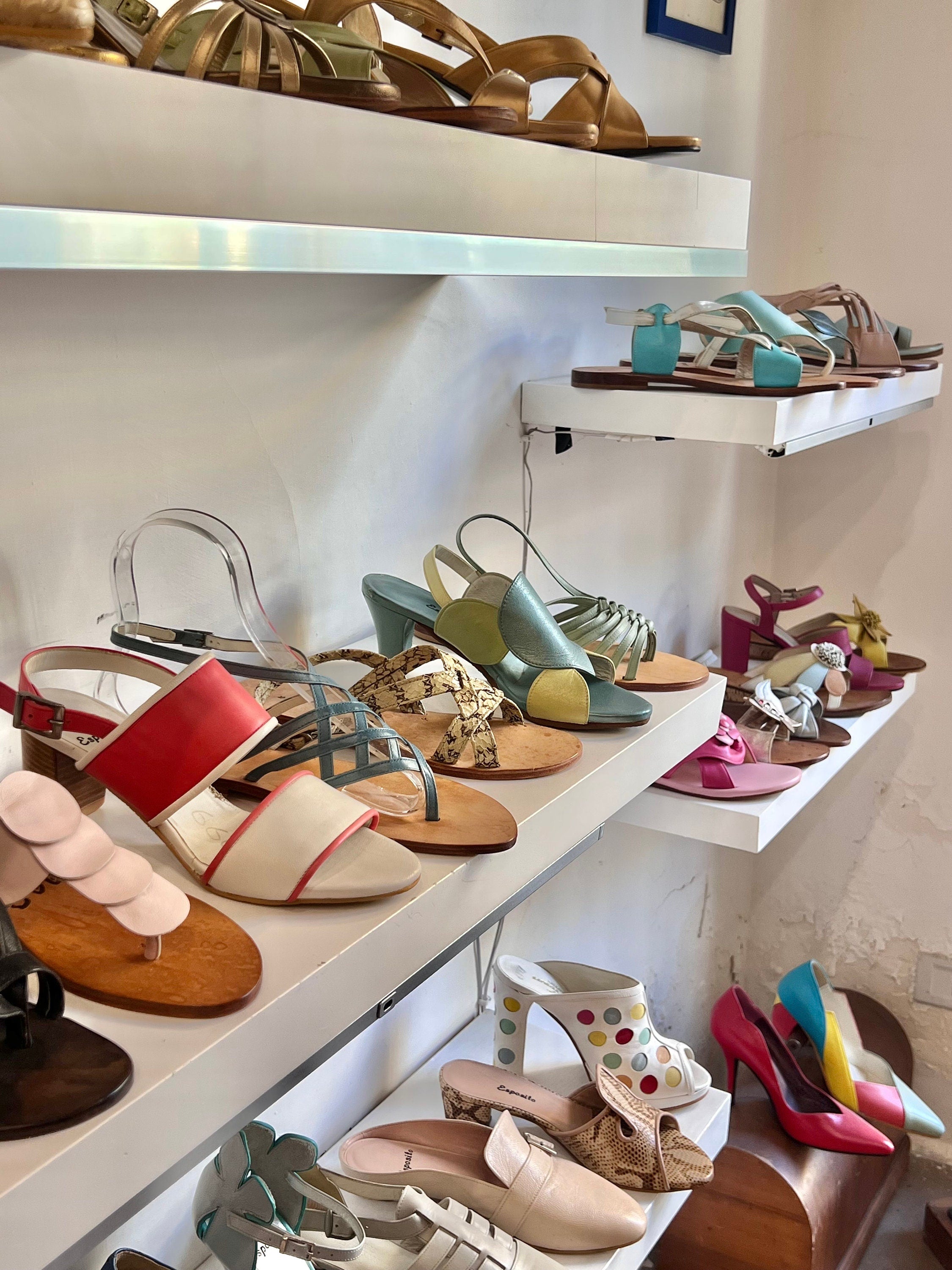 Custom Hand Made Italian L'Artiginale Orange Leather T-Bar Sandals ~ Euro 39.5