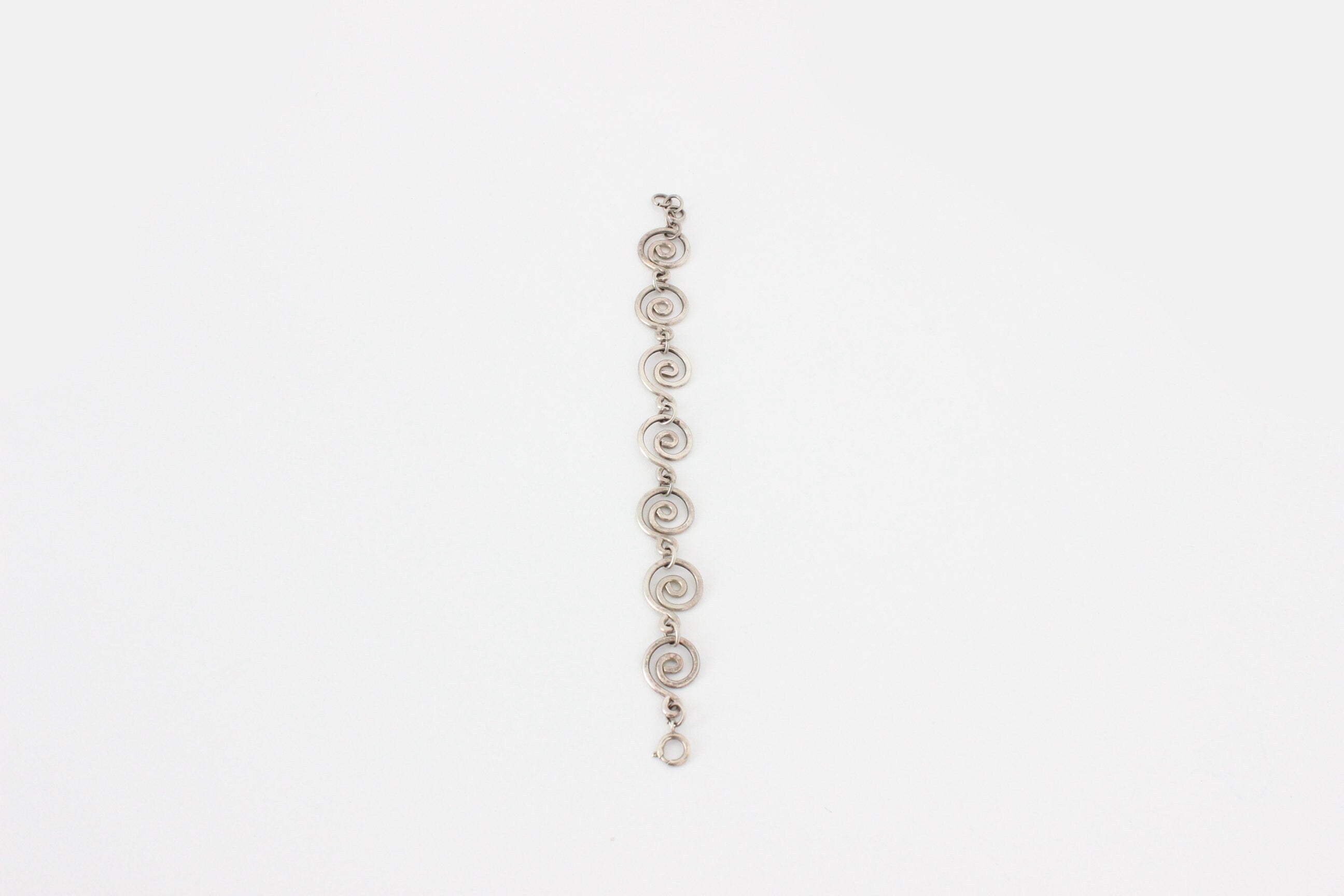 90s Silver Tone Metal Swirly Bracelet