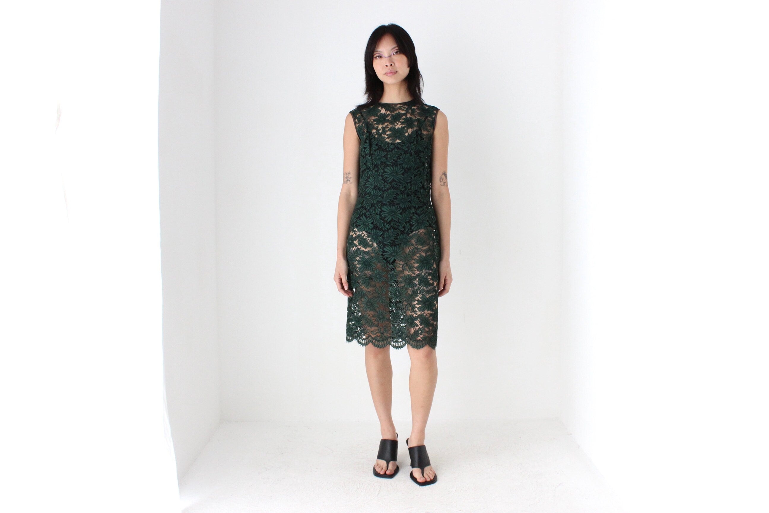 60s Italian Vintage Sheer Lace Dress