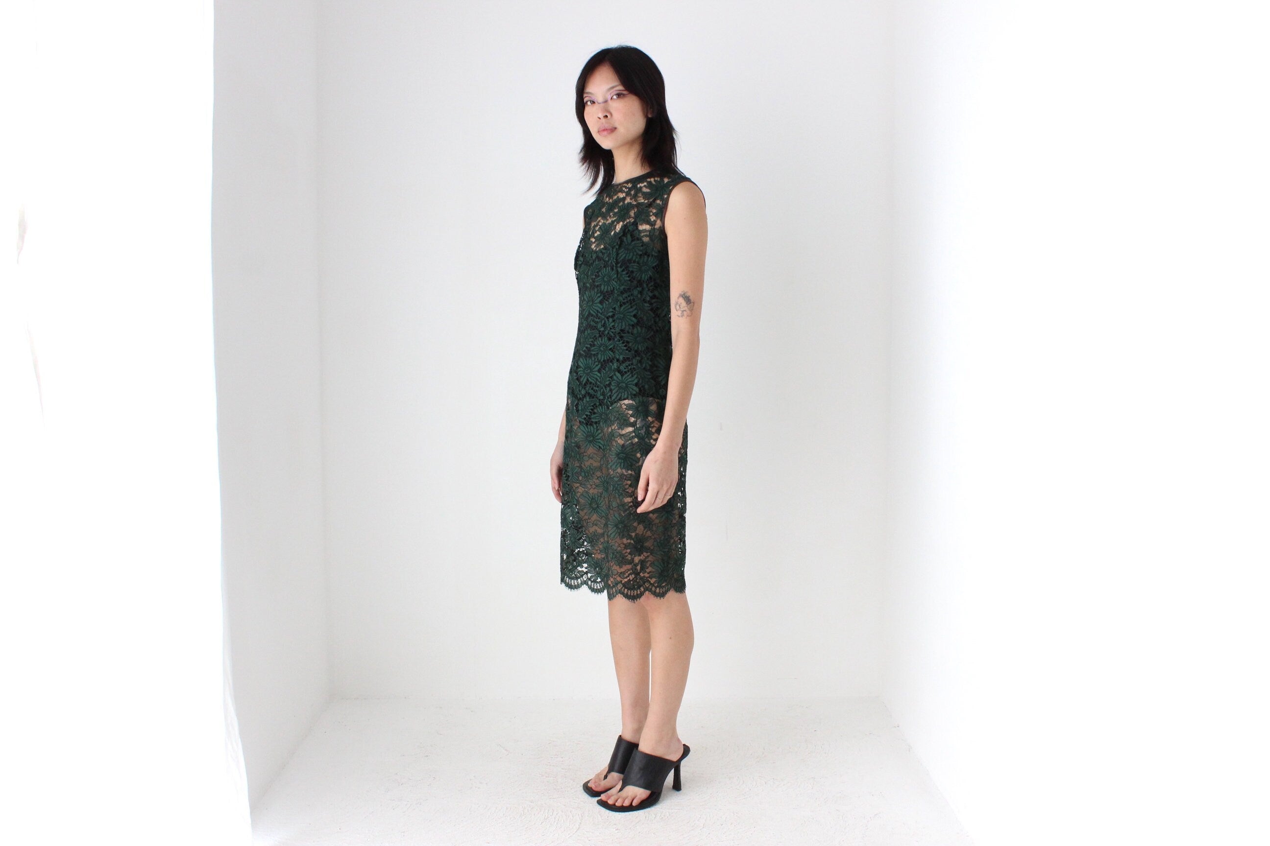 60s Italian Vintage Sheer Lace Dress