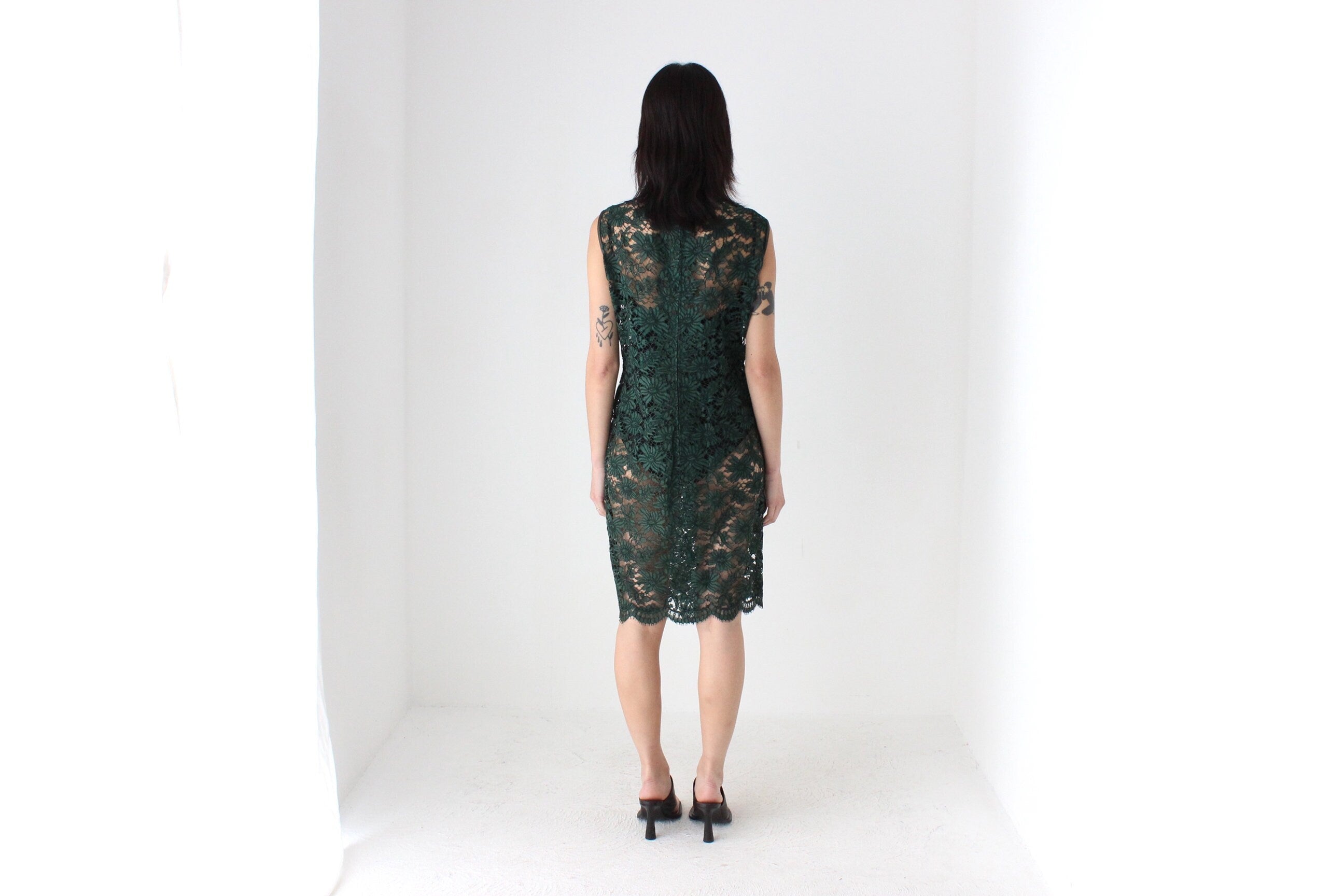 60s Italian Vintage Sheer Lace Dress