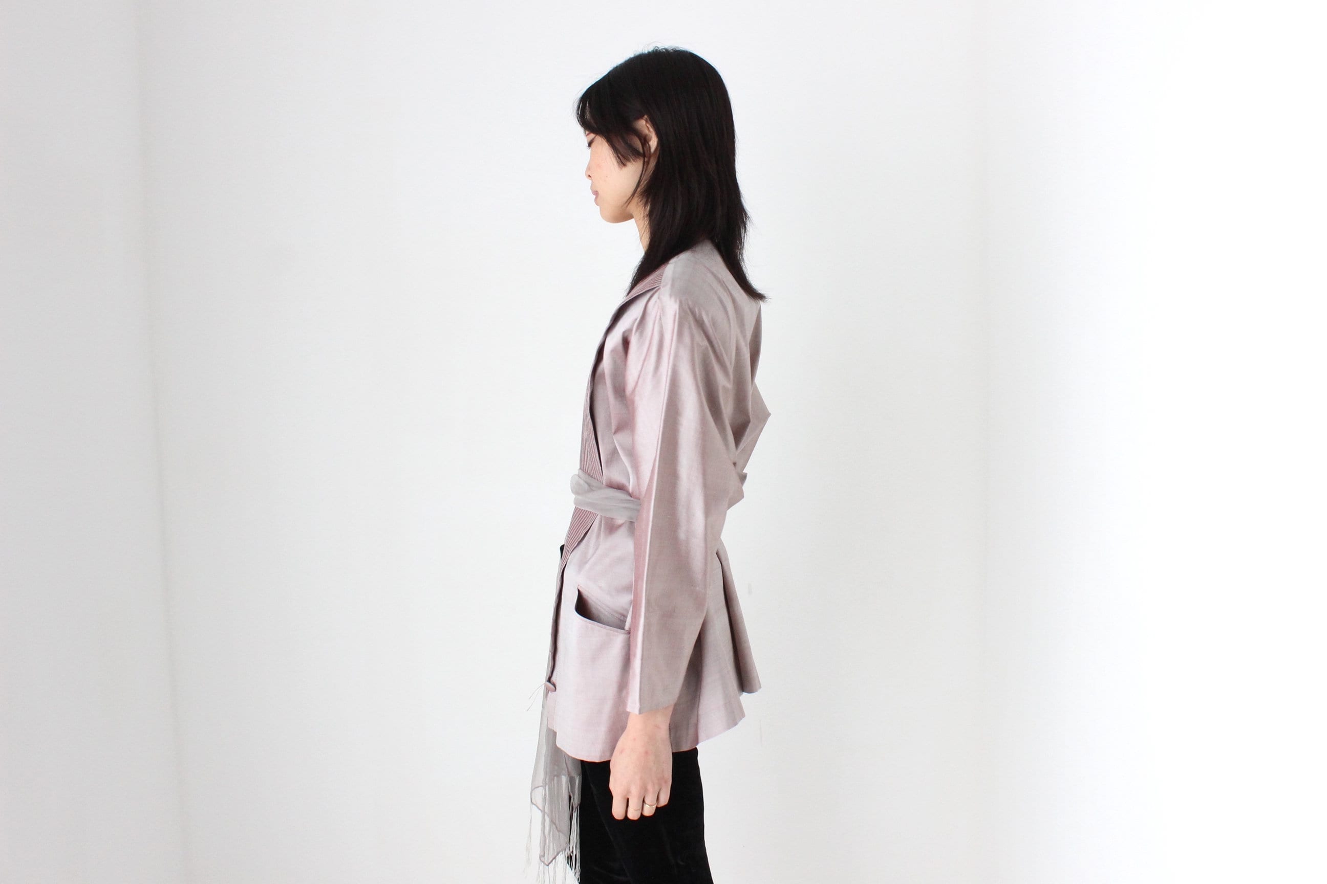 80s Mr Roboto Bold Shoulder Space Age Metallic Jacket