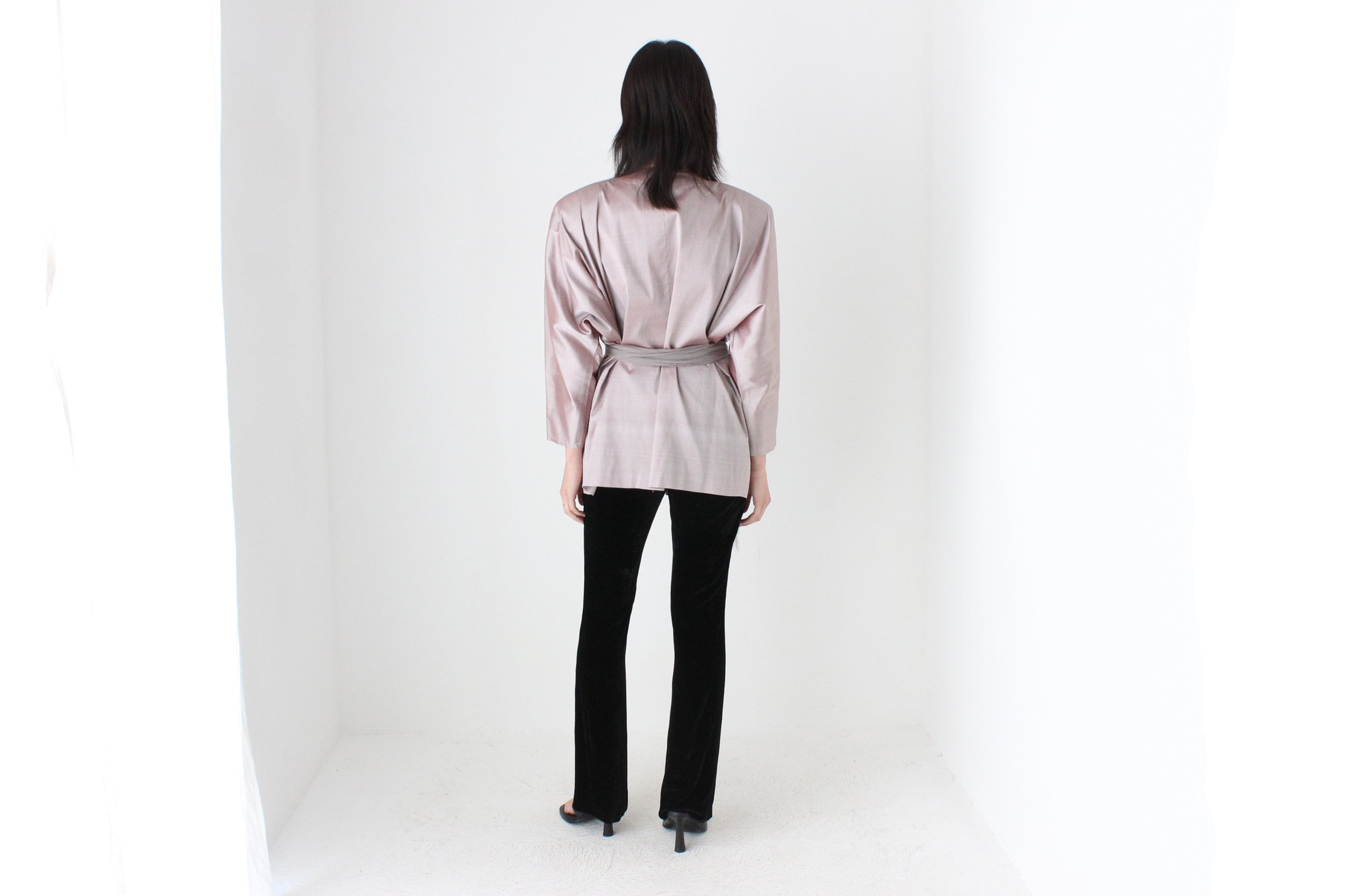 80s Mr Roboto Bold Shoulder Space Age Metallic Jacket