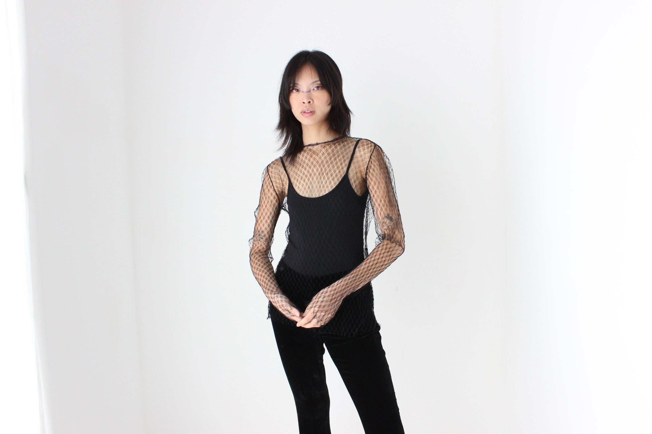 90s DOLCE & GABBANA Highly Collectible Sheer Fishnet Top