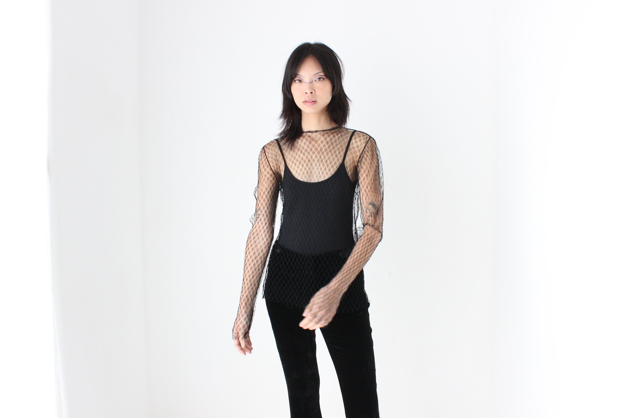 90s DOLCE & GABBANA Highly Collectible Sheer Fishnet Top