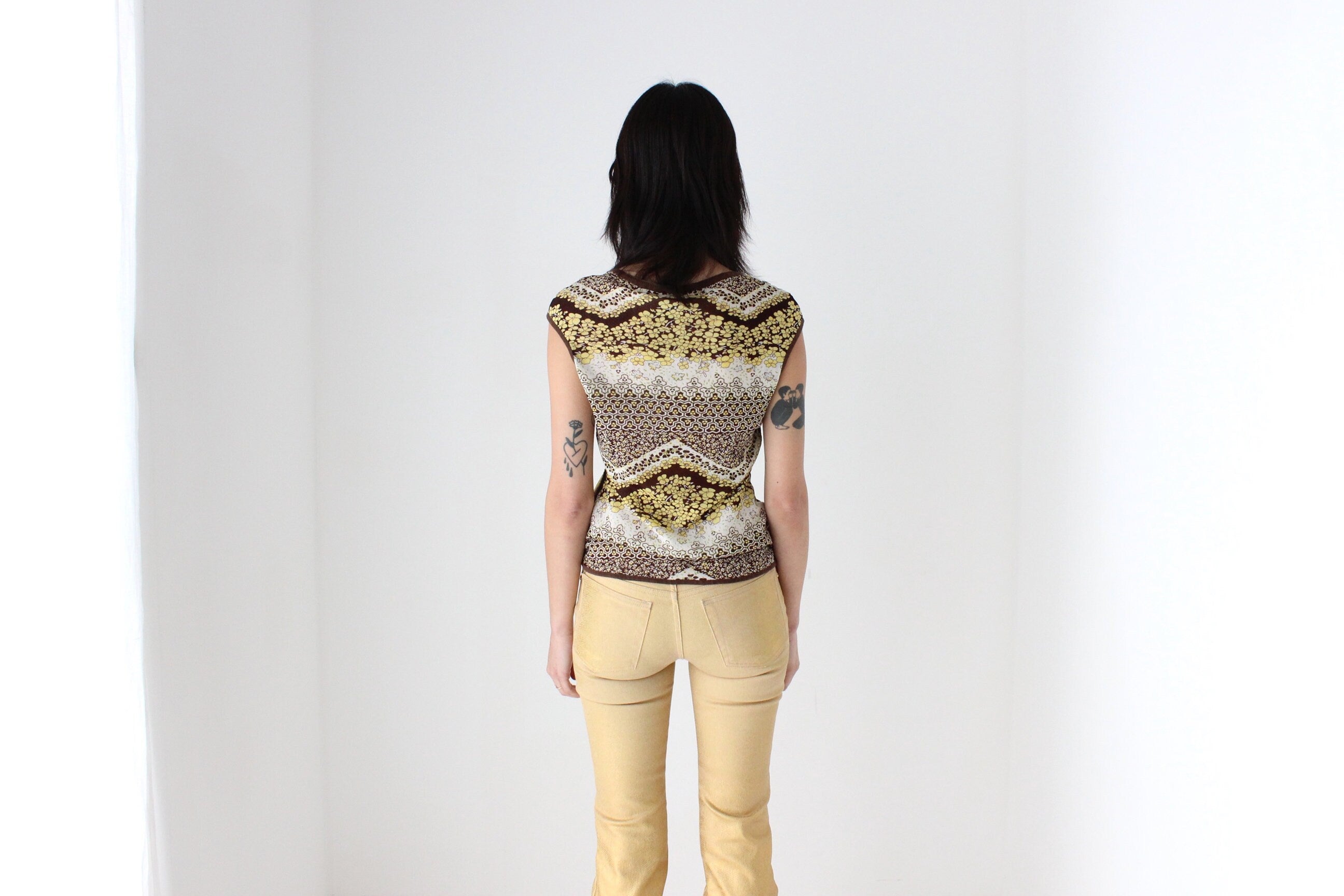 Y2K Abstract Mesh Patchwork Top w/ Sequin Applique