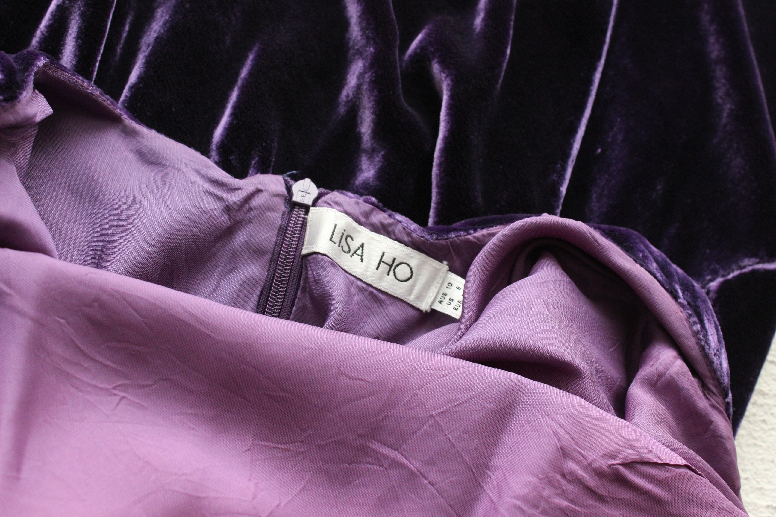 90s Lisa Ho Elegant Velvet High Neck Backless Party Gown