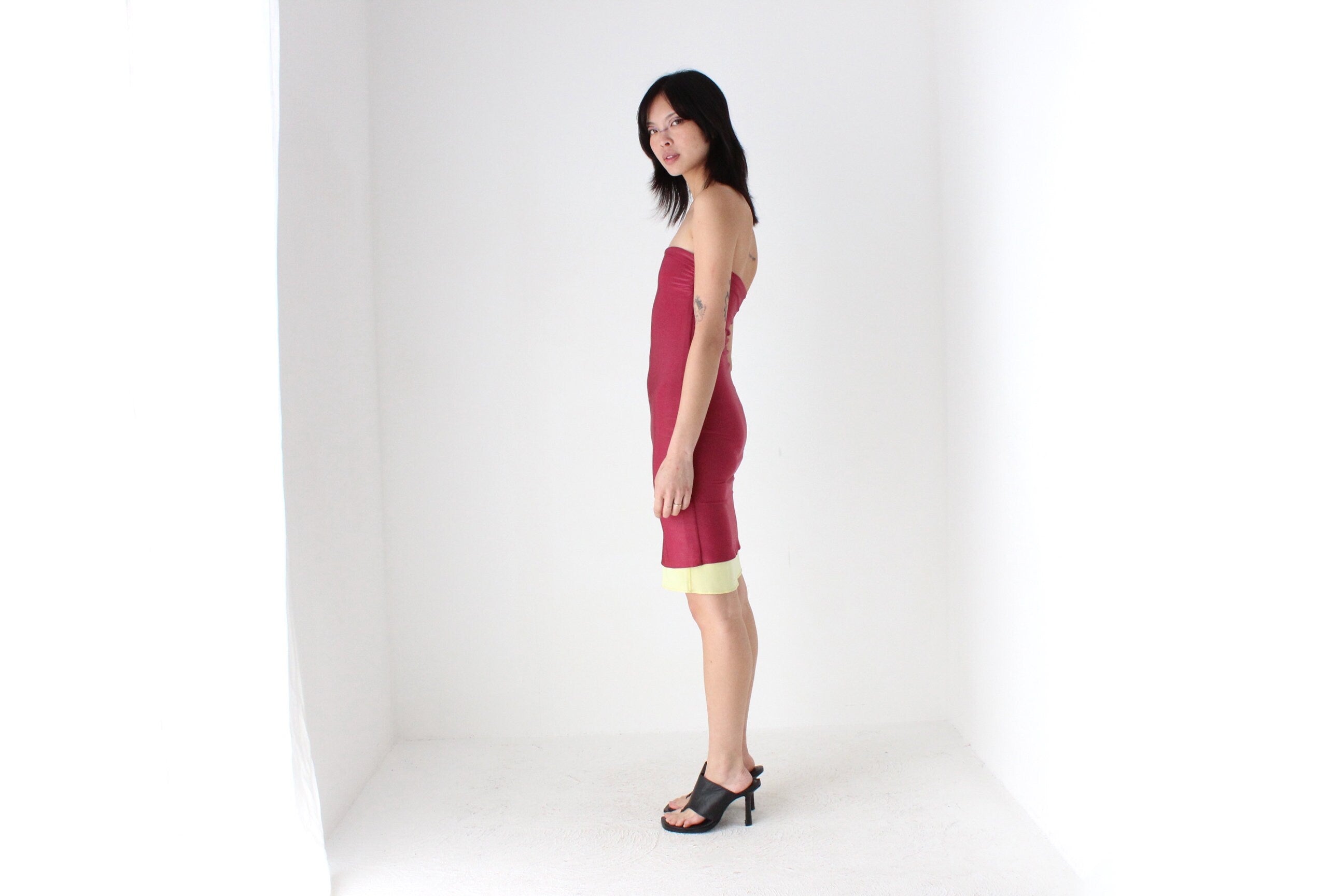 Y2K Double Layer Lycra Mini Bodycon Dress