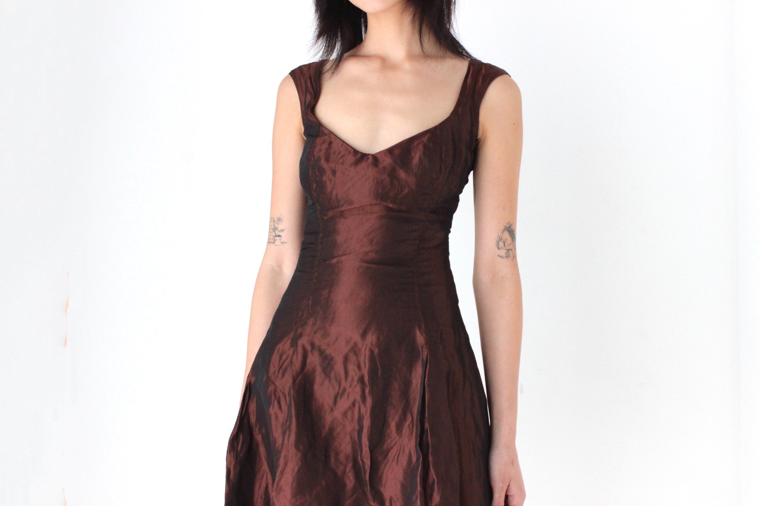 90s LA PERLA Metallic Fitted Bustier Party Dress