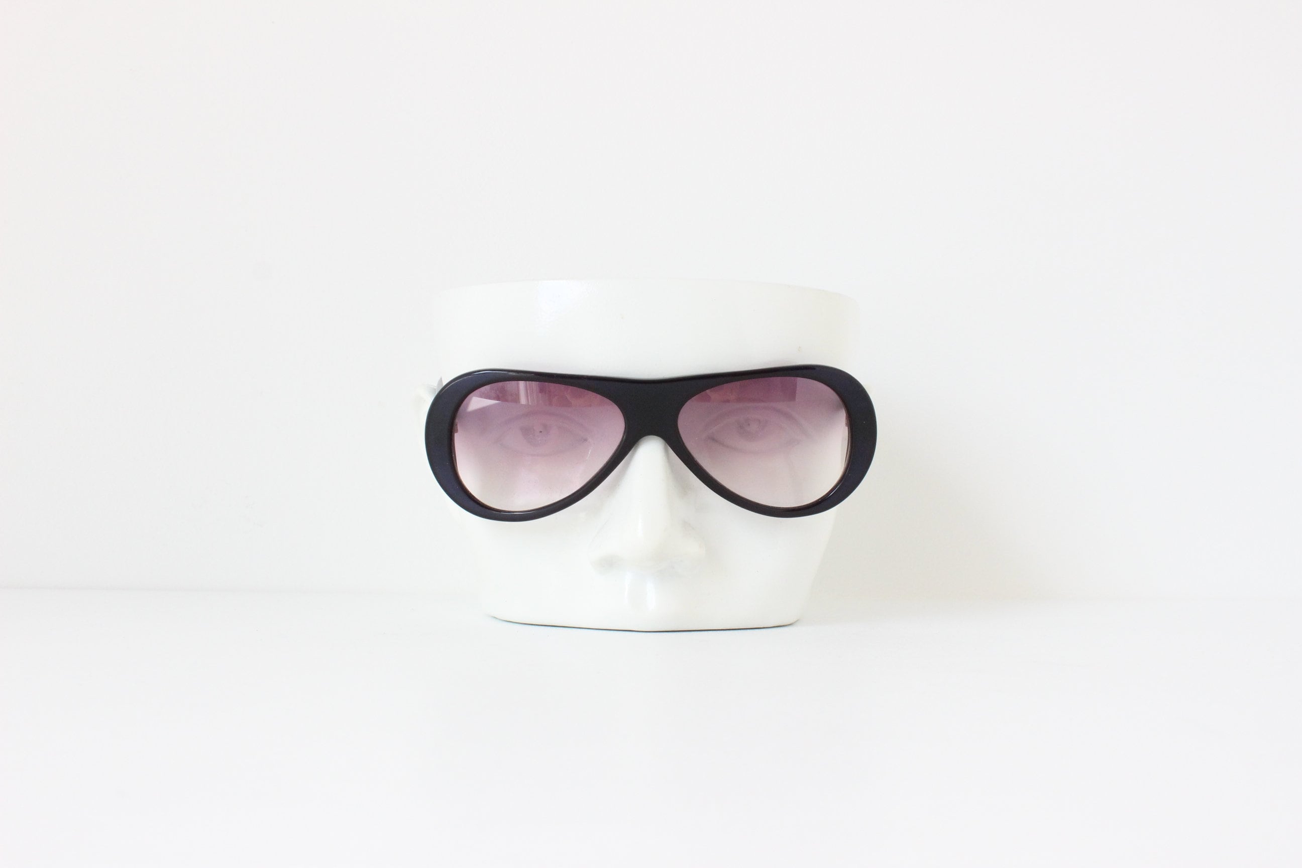 2000s Handmade Italian Vintage Resin Aviator Sunglasses
