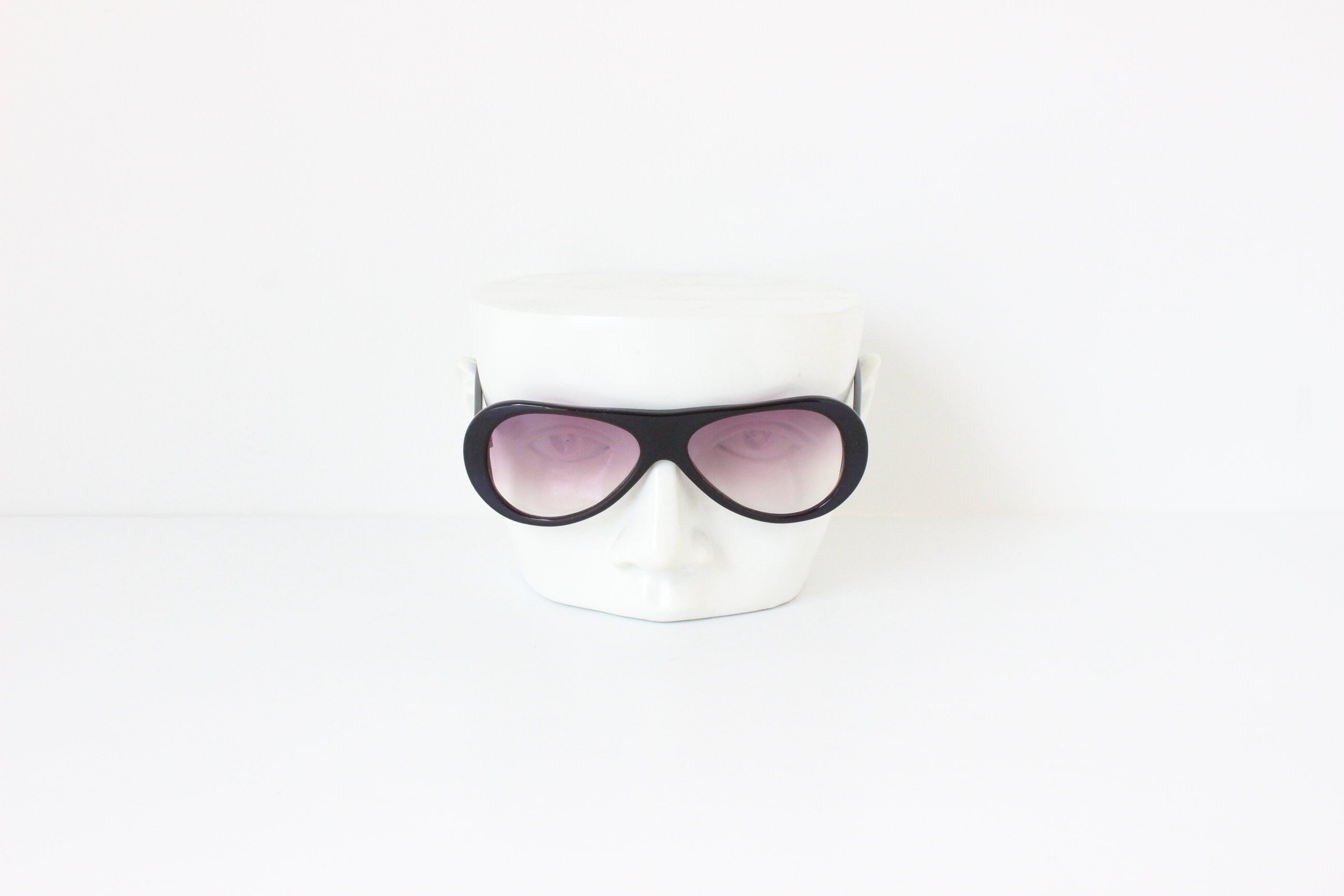 2000s Handmade Italian Vintage Resin Aviator Sunglasses