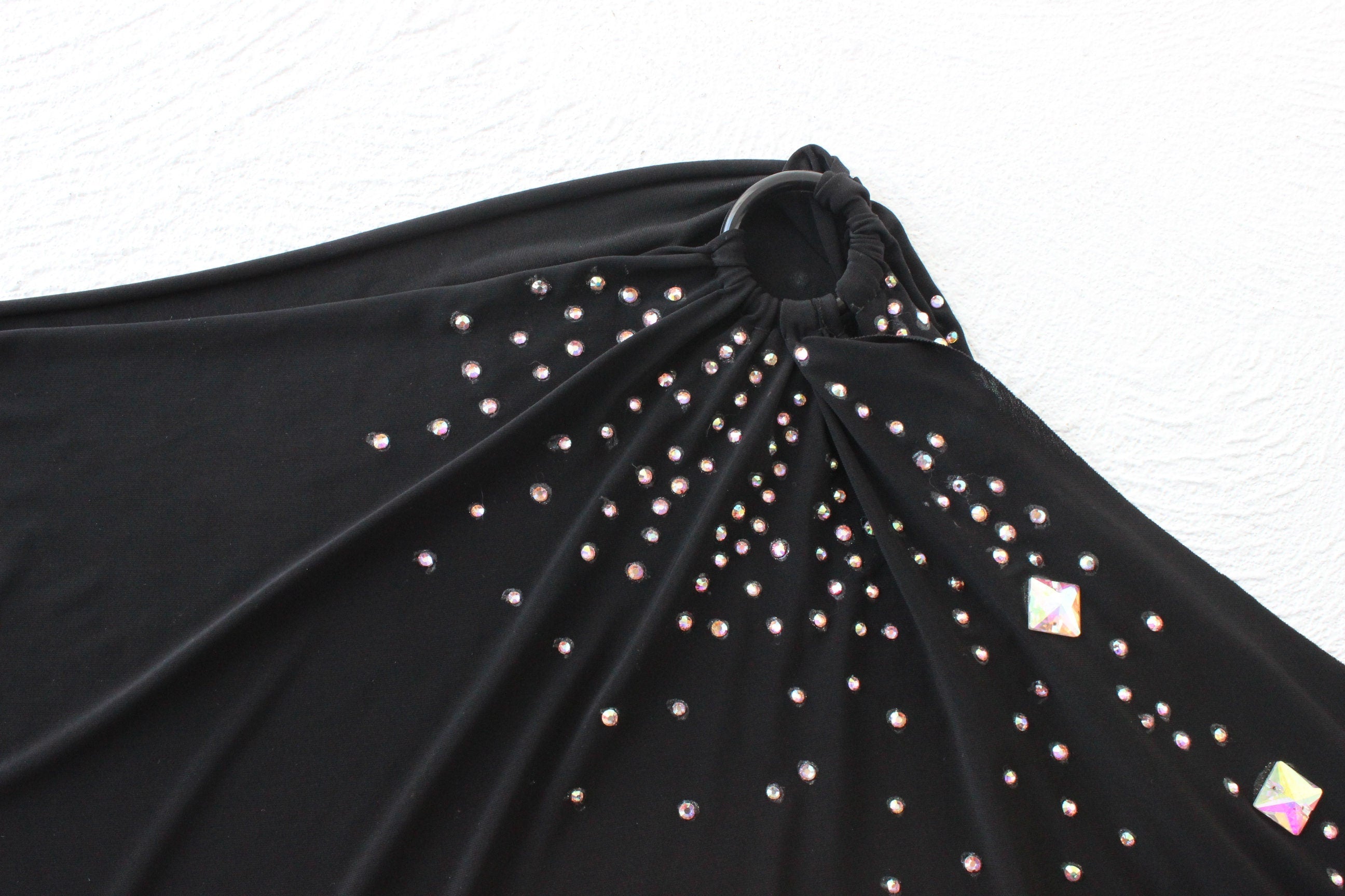 Funky Y2K Bejewelled O-Ring Slinky Party Skirt
