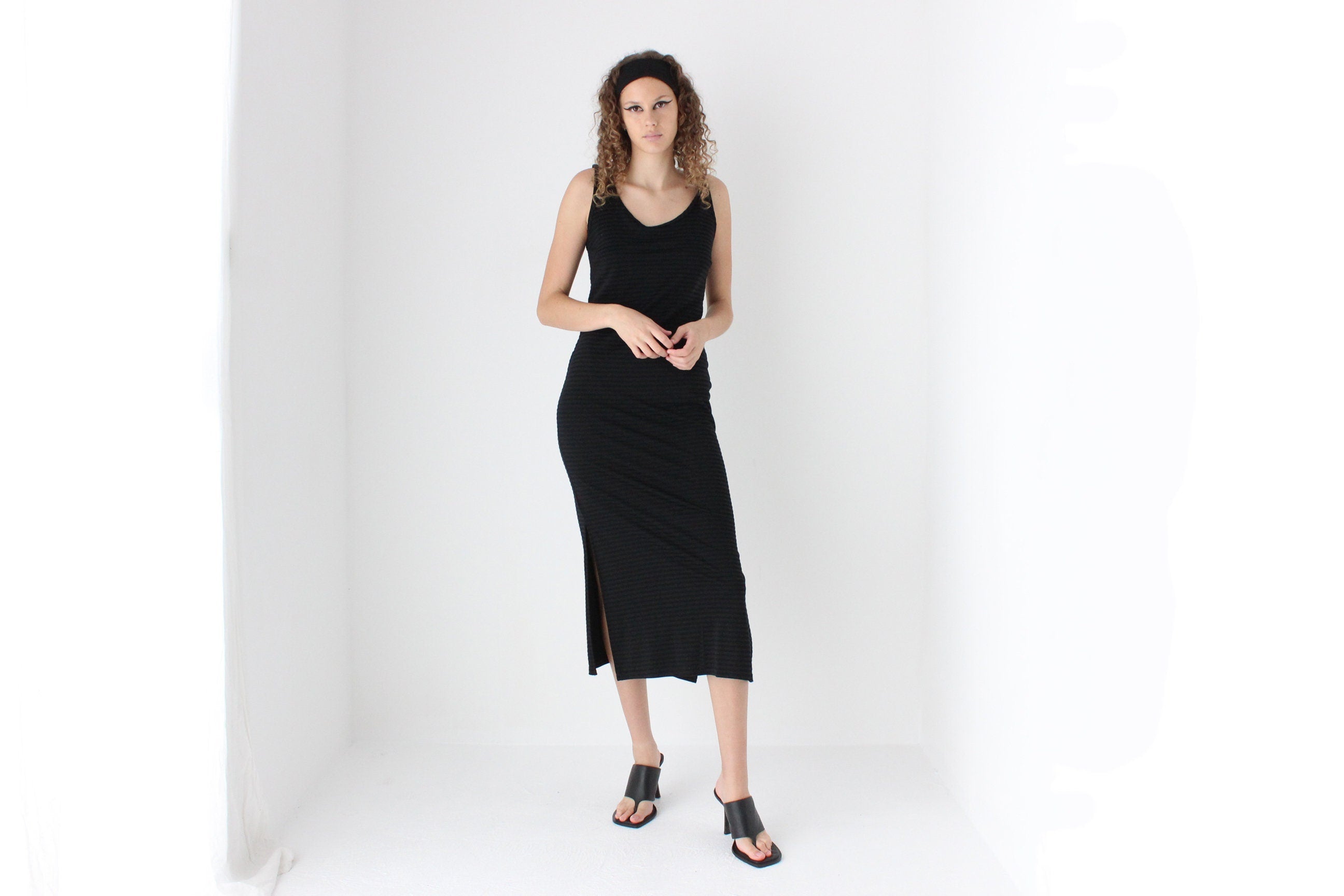 90s Simple Scoop Neck Tank Dress