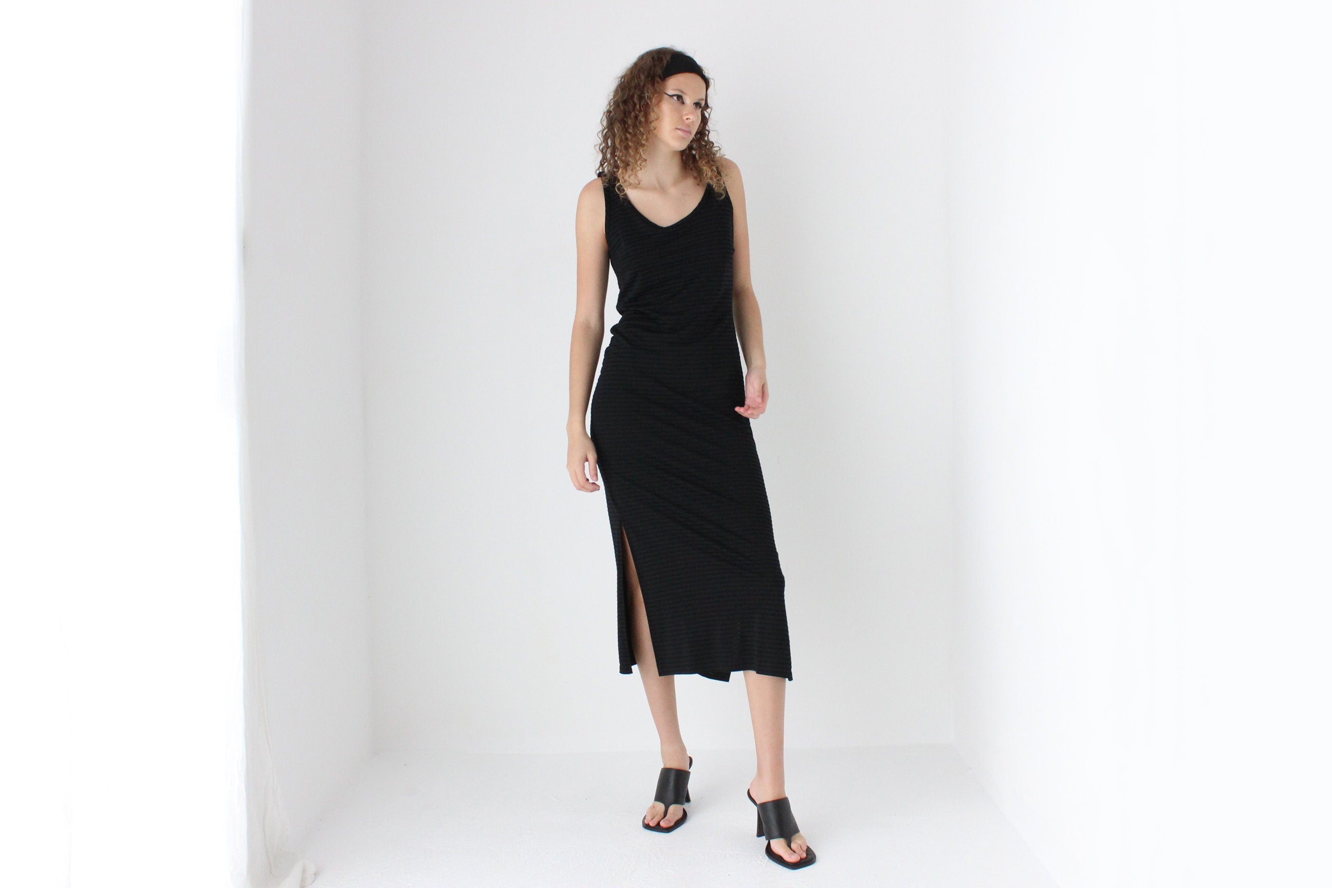 90s Simple Scoop Neck Tank Dress