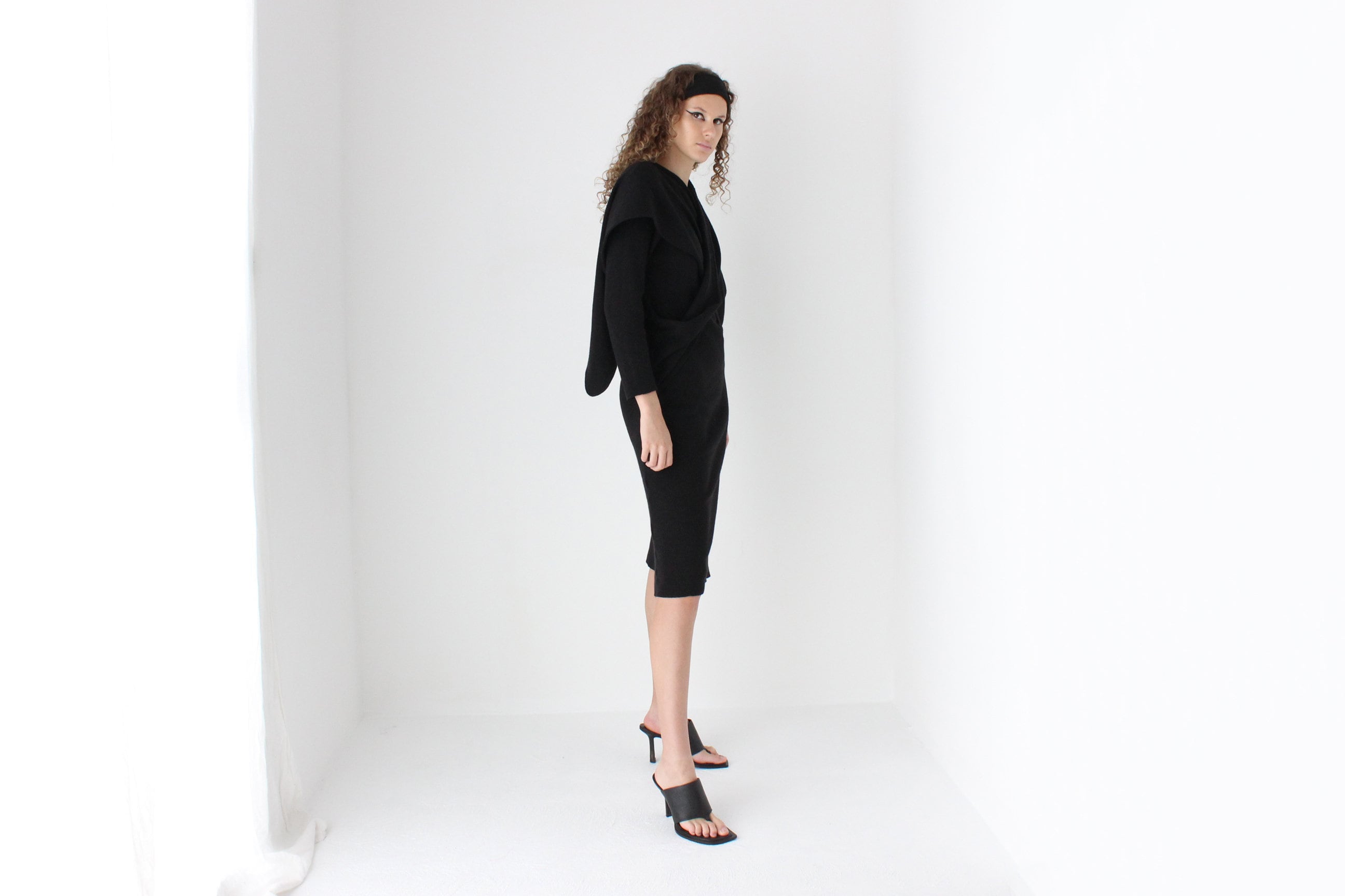 80s Pure Wool Knit Multi-Way Convertible Tie Sweater Dress