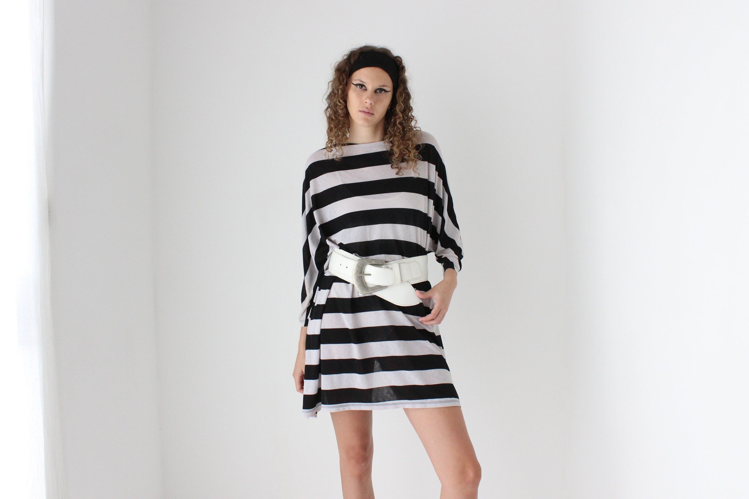 2000s Bold Stripe Mesh Tee Dress