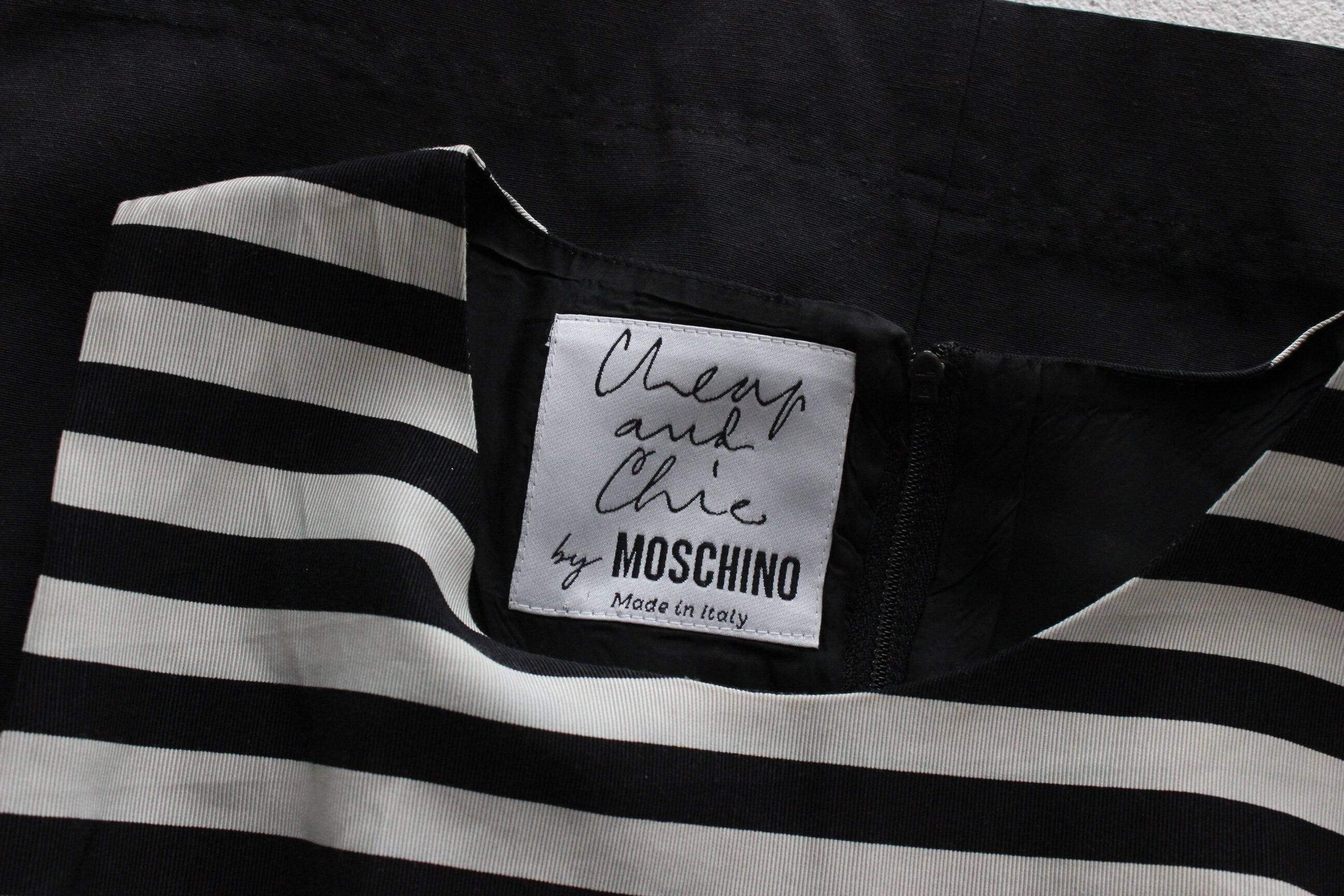 90s Moschino Monochromatic Stripe Mini Dress