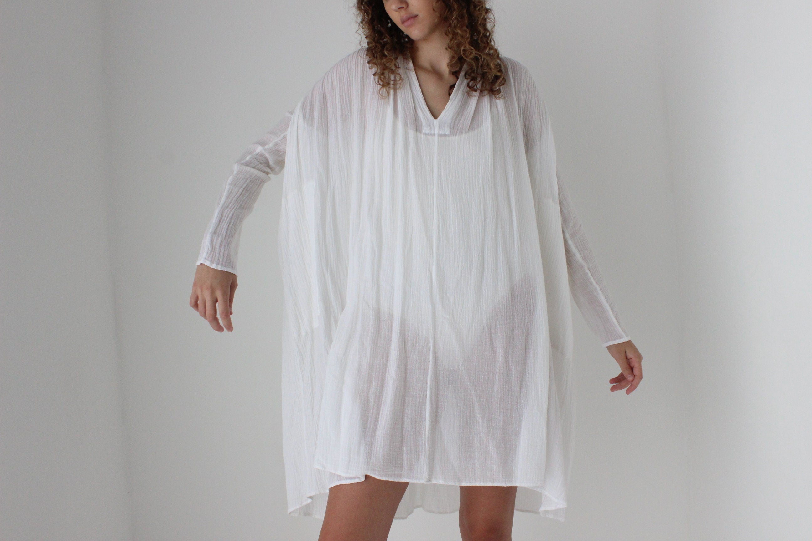 2000s Sunday Atelier Sheer Gauze Beach Dress