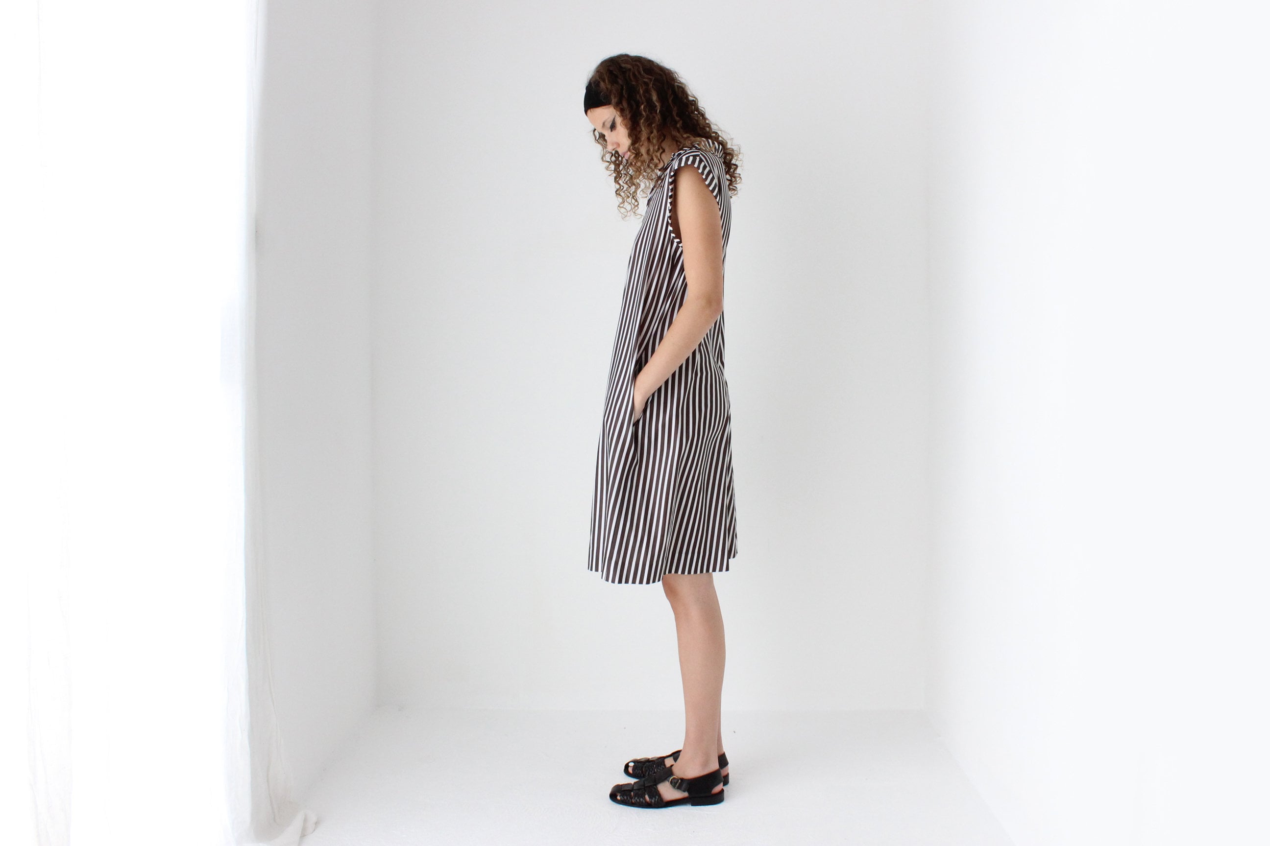 80s Relaxed Chevron Stripe Dress