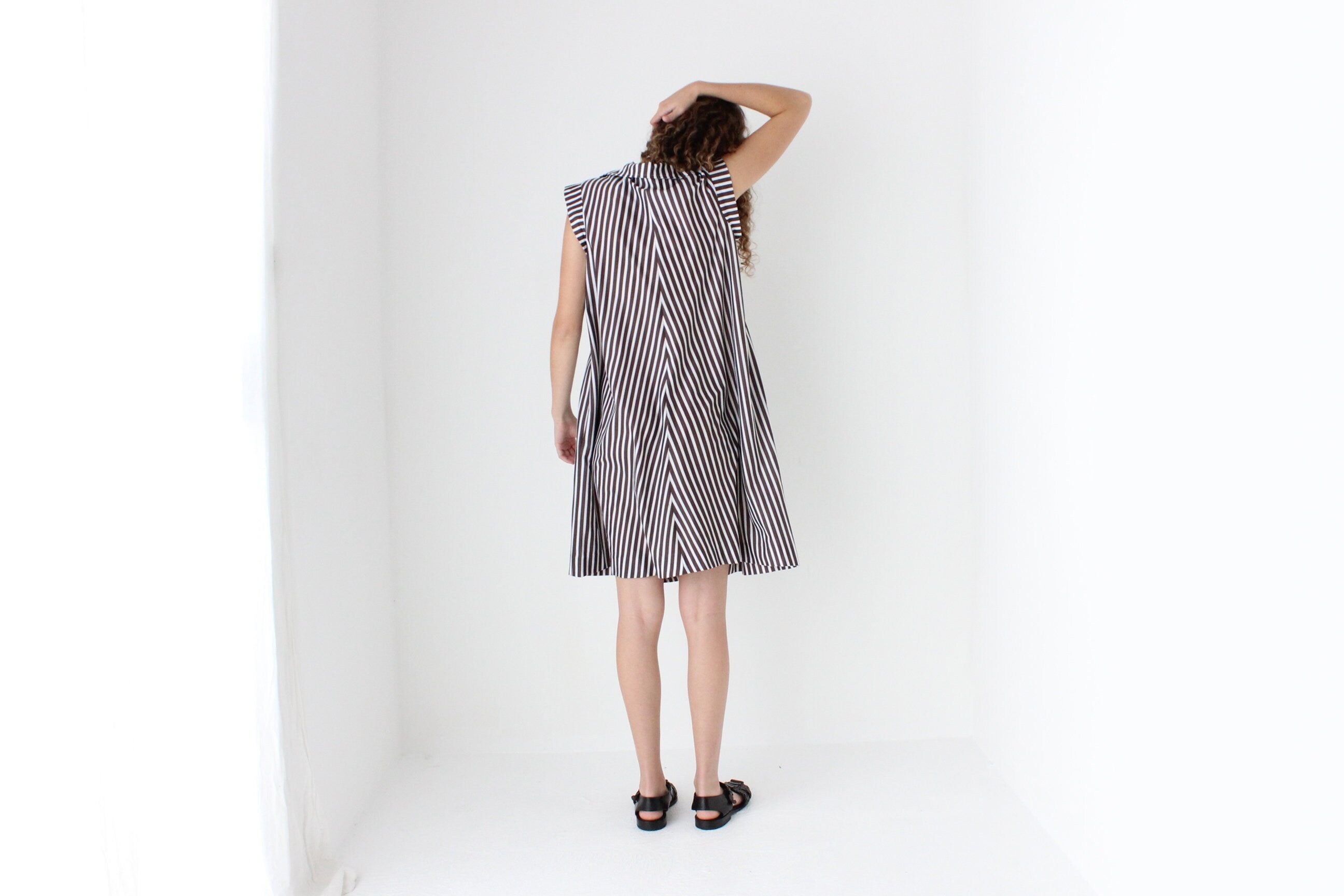80s Relaxed Chevron Stripe Dress