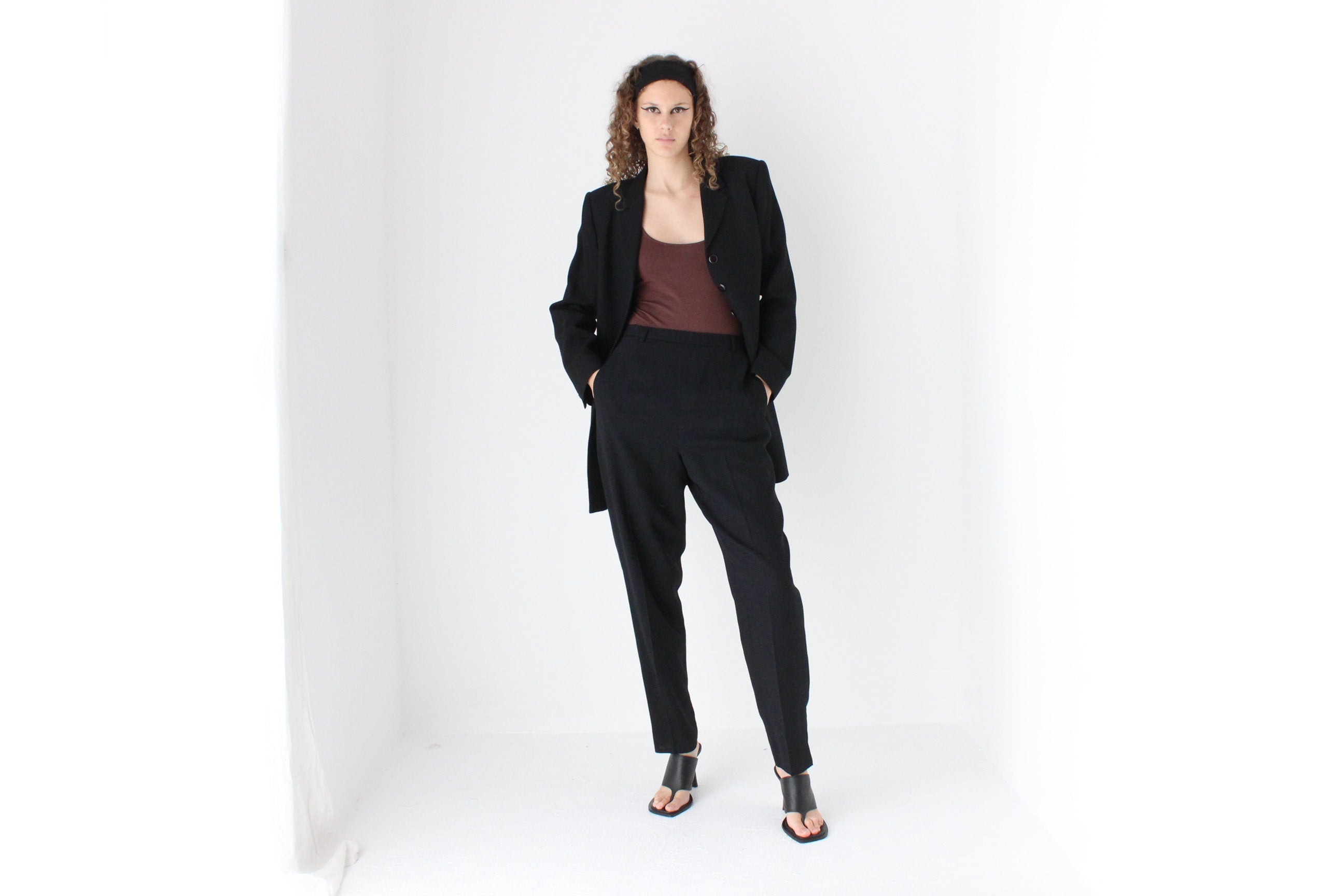 90s Pendelton Long Line Tailored Wool Pant Suit