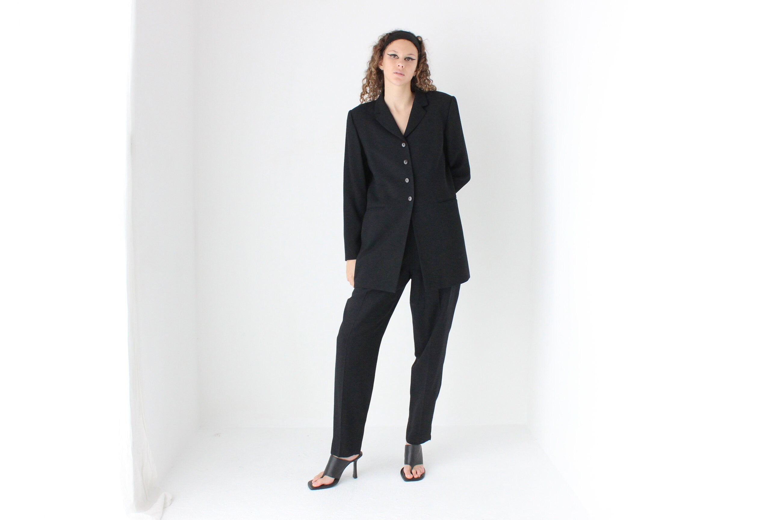 90s Pendelton Long Line Tailored Wool Pant Suit