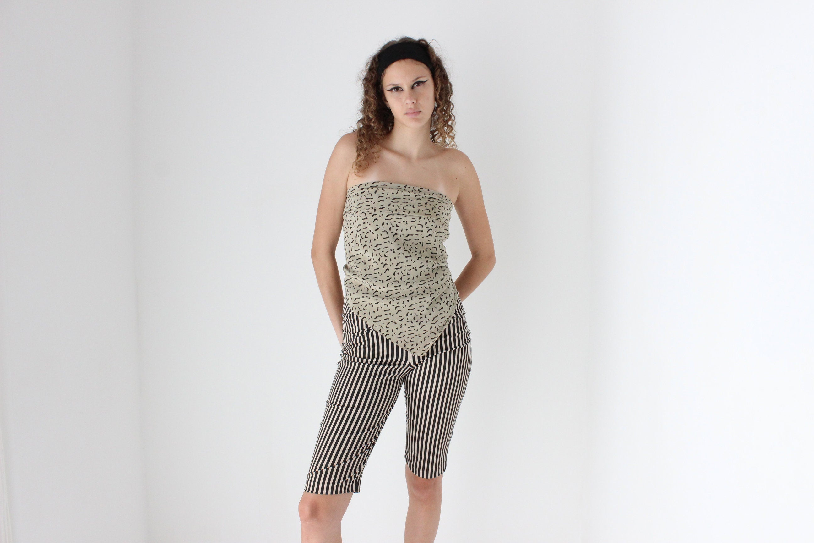 Y2K Striped Long Line Bermuda Shorts - MNZ Vibes