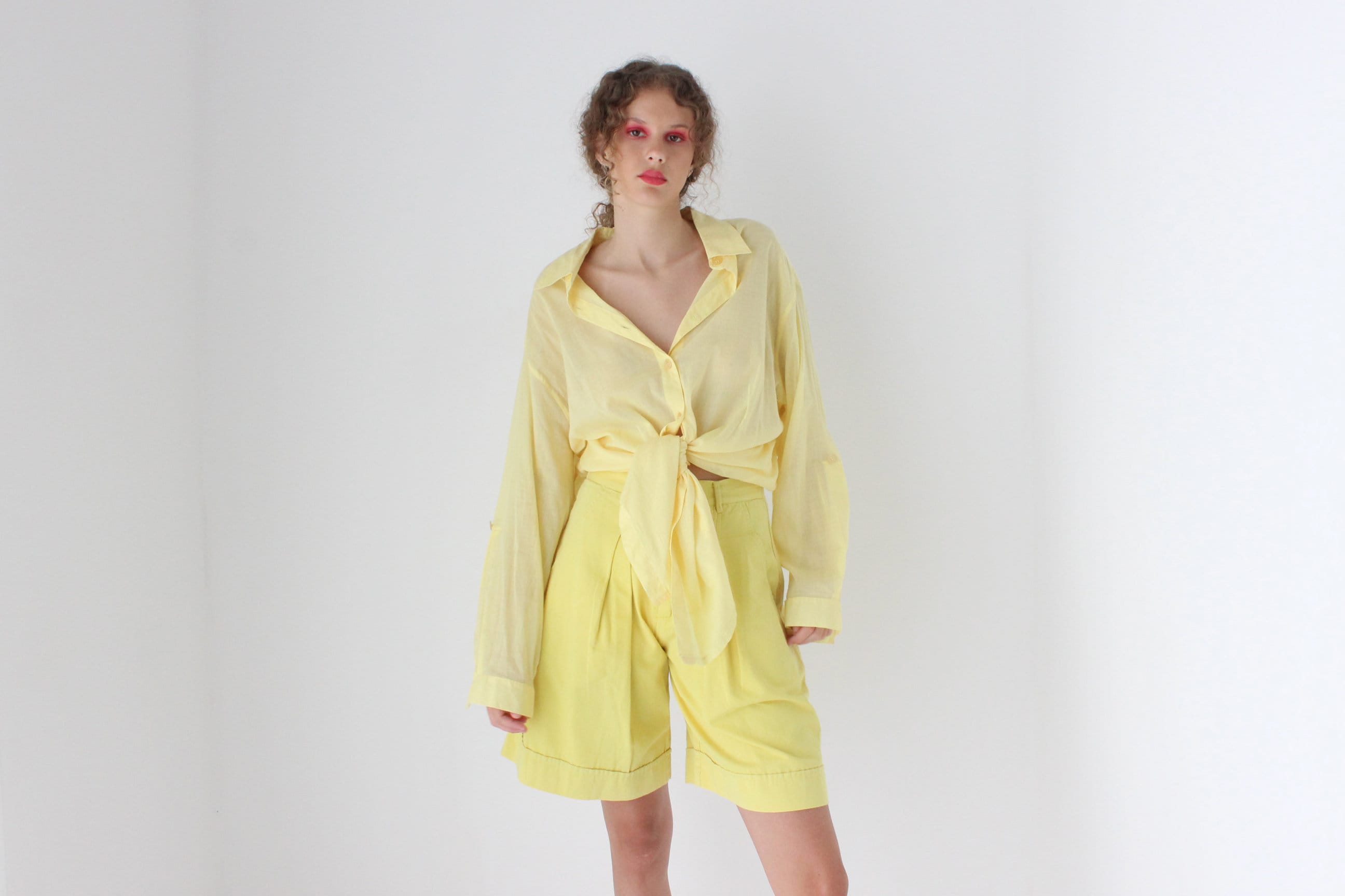 Gorgeous 90s Sheer Cotton Gauze Shirt Dress