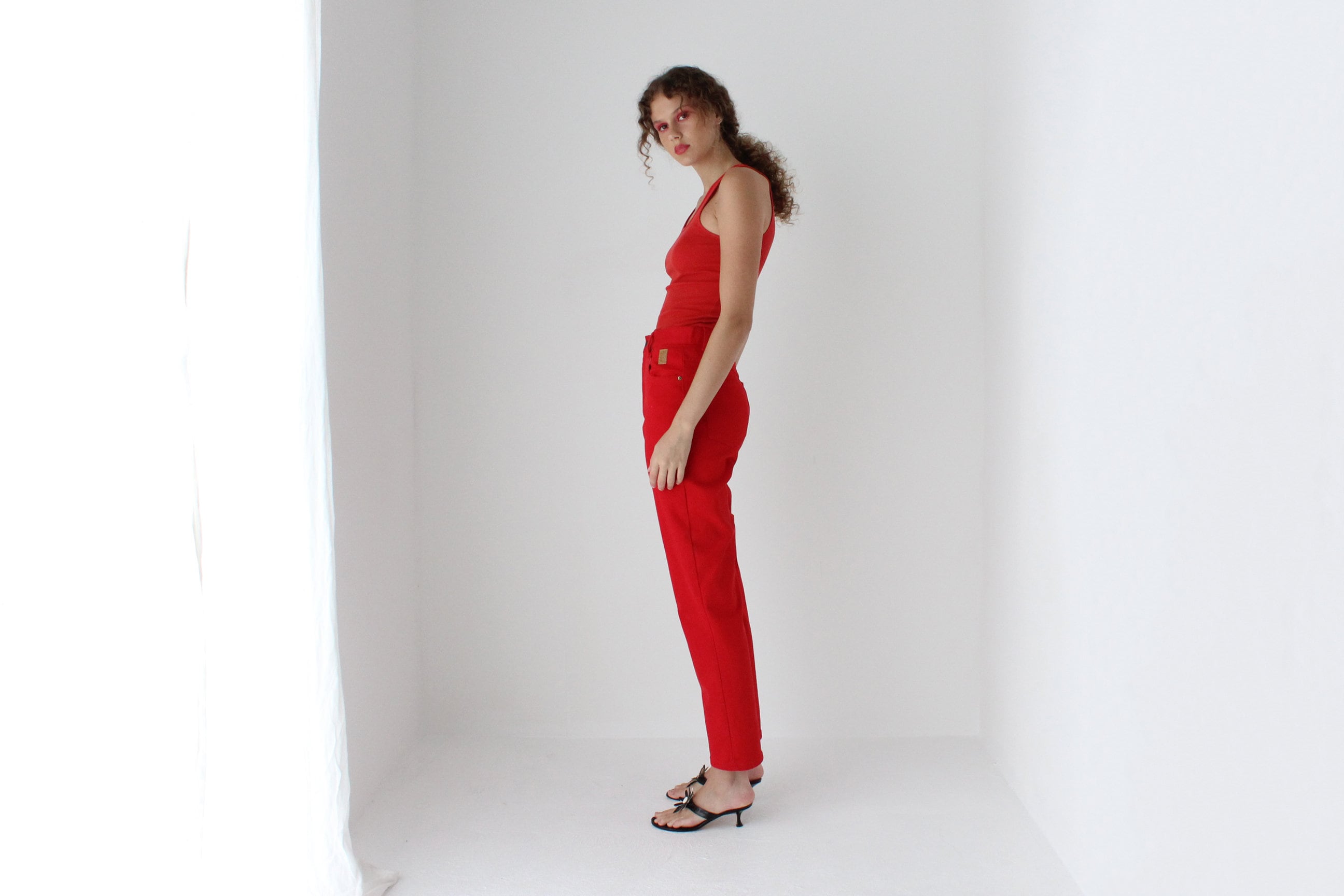 90s Quality Red Denim Jeans by Howard Showers