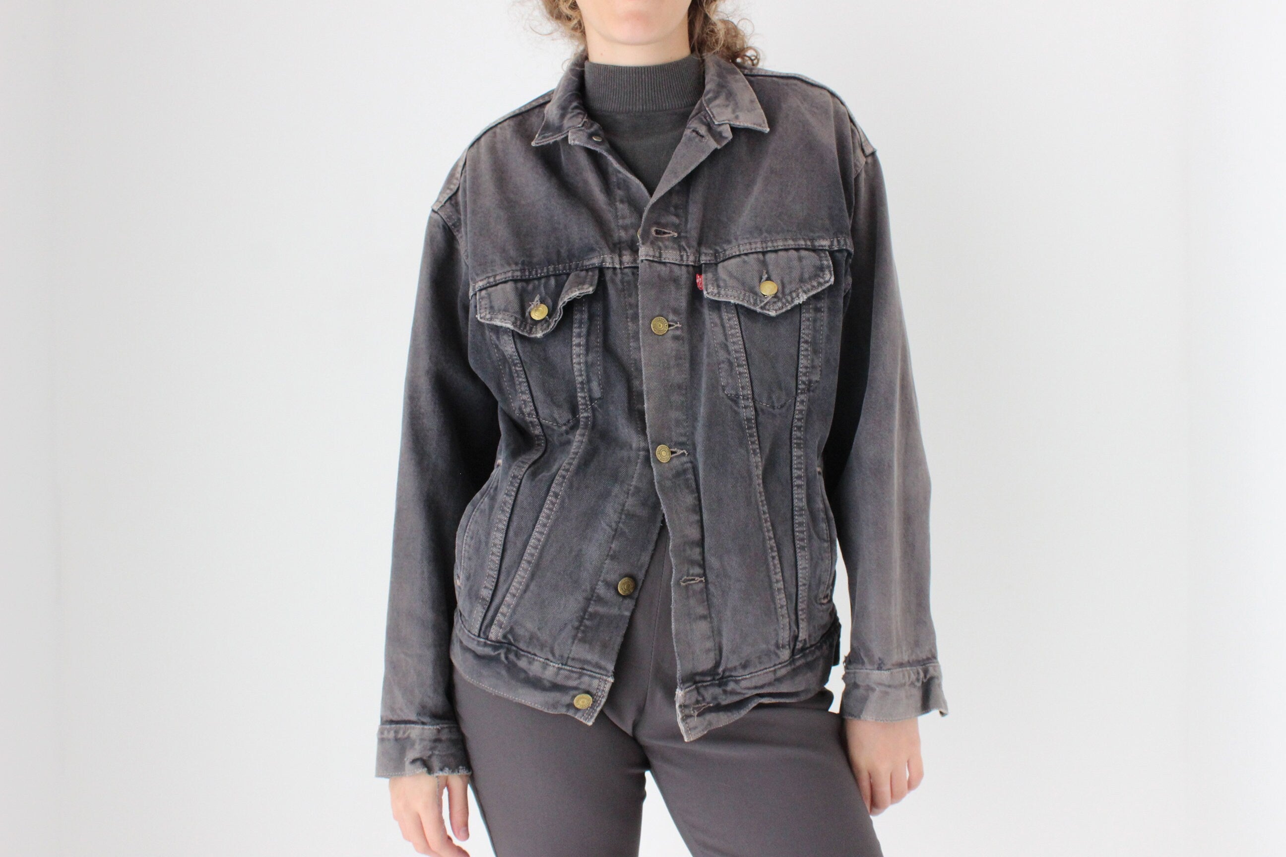 80s LEVIS Faded & Worn In Denim Trucker Jacket