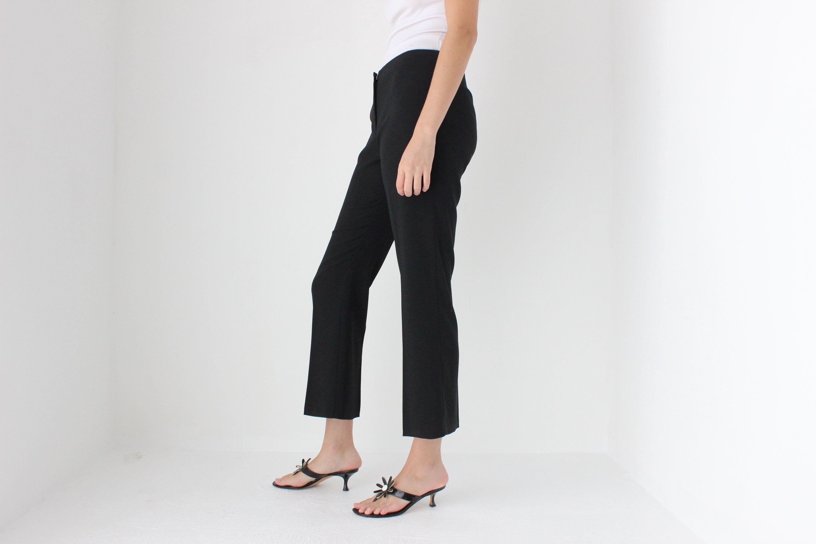90s Beautifully Fitted Cropped Crepe Trousers