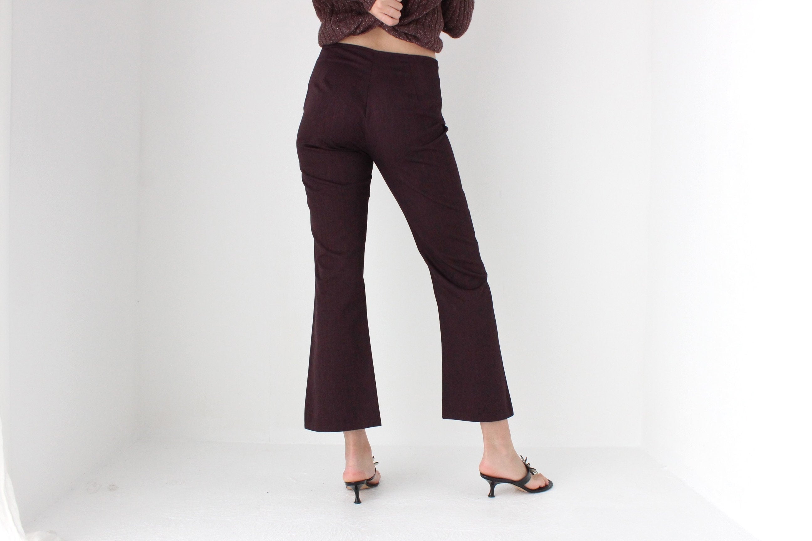 90s Beautifully Fitted Cropped Eggplant Trousers