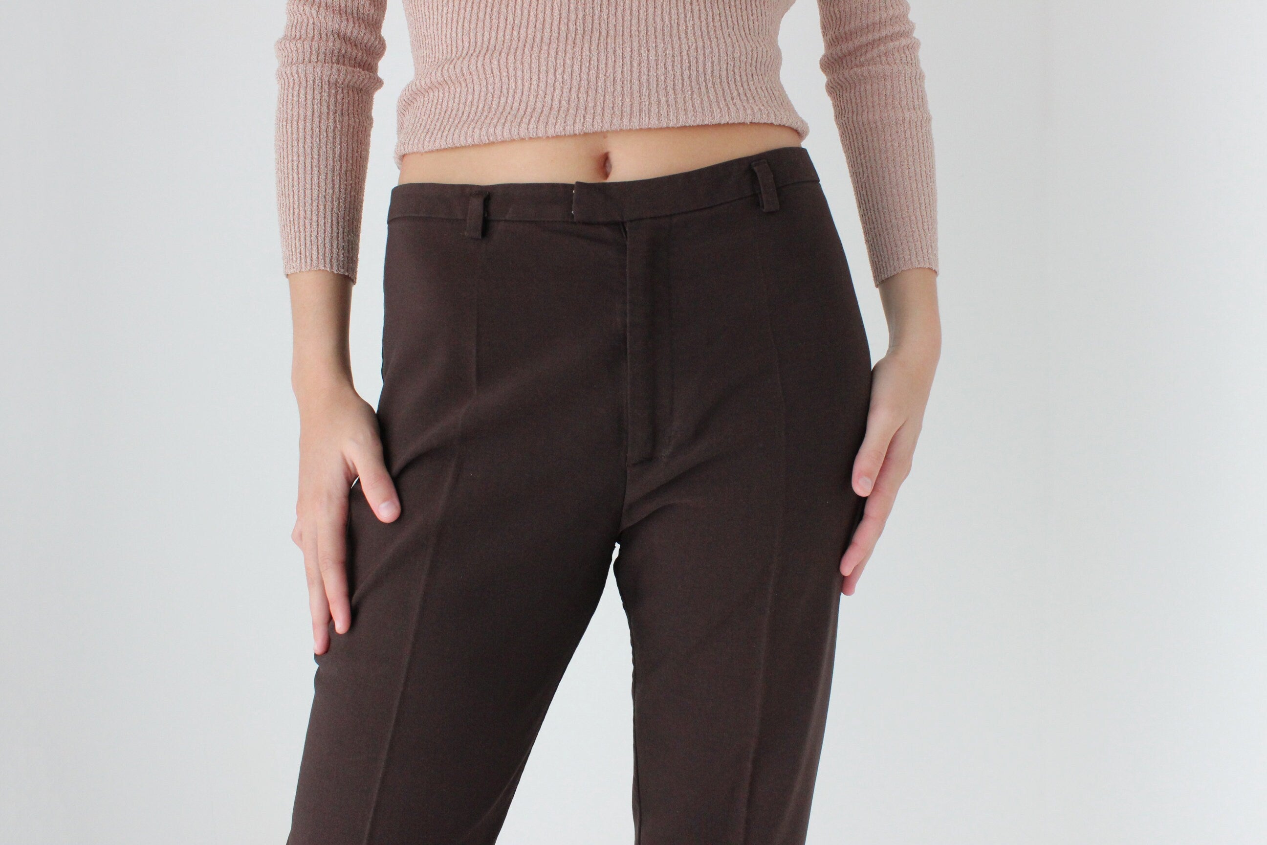 90s Fitted Cropped Chocolate Trousers