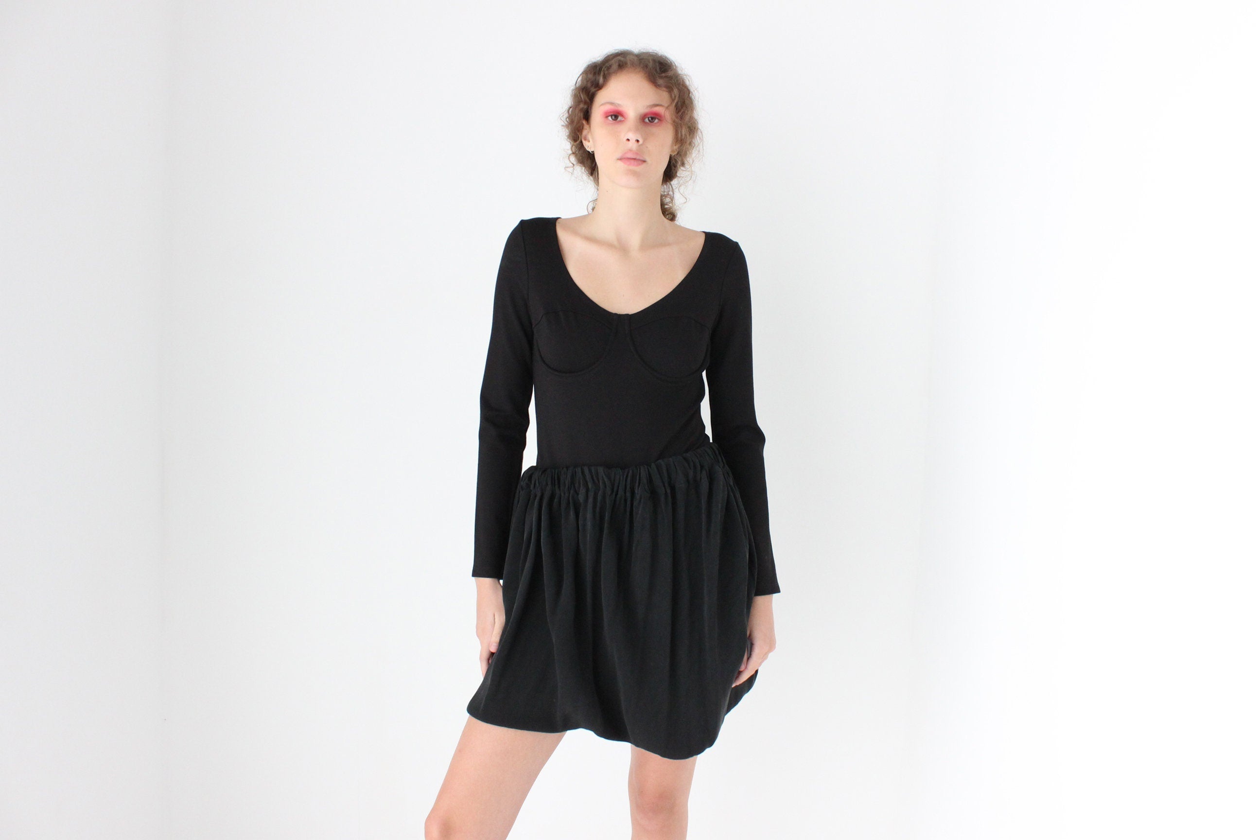 Designer Fleur Du Mal Scoop Neck Underwire Long Sleeve Bodysuit