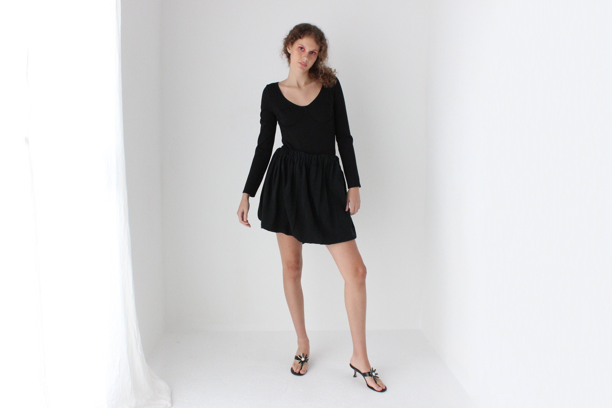 Designer Fleur Du Mal Scoop Neck Underwire Long Sleeve Bodysuit