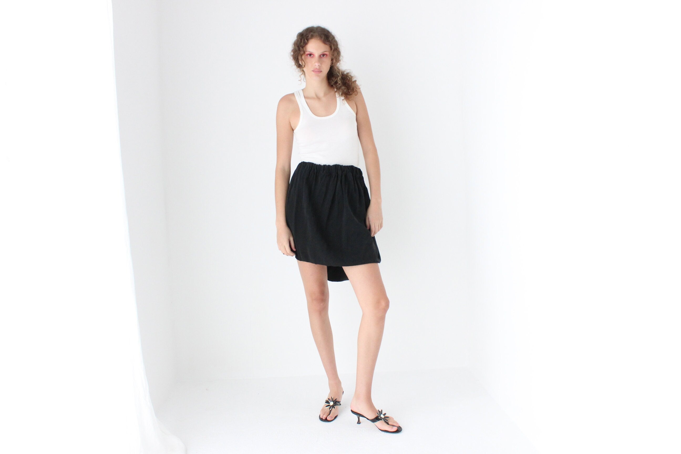 90s Thin Cotton Staple Minimal White Tank Top