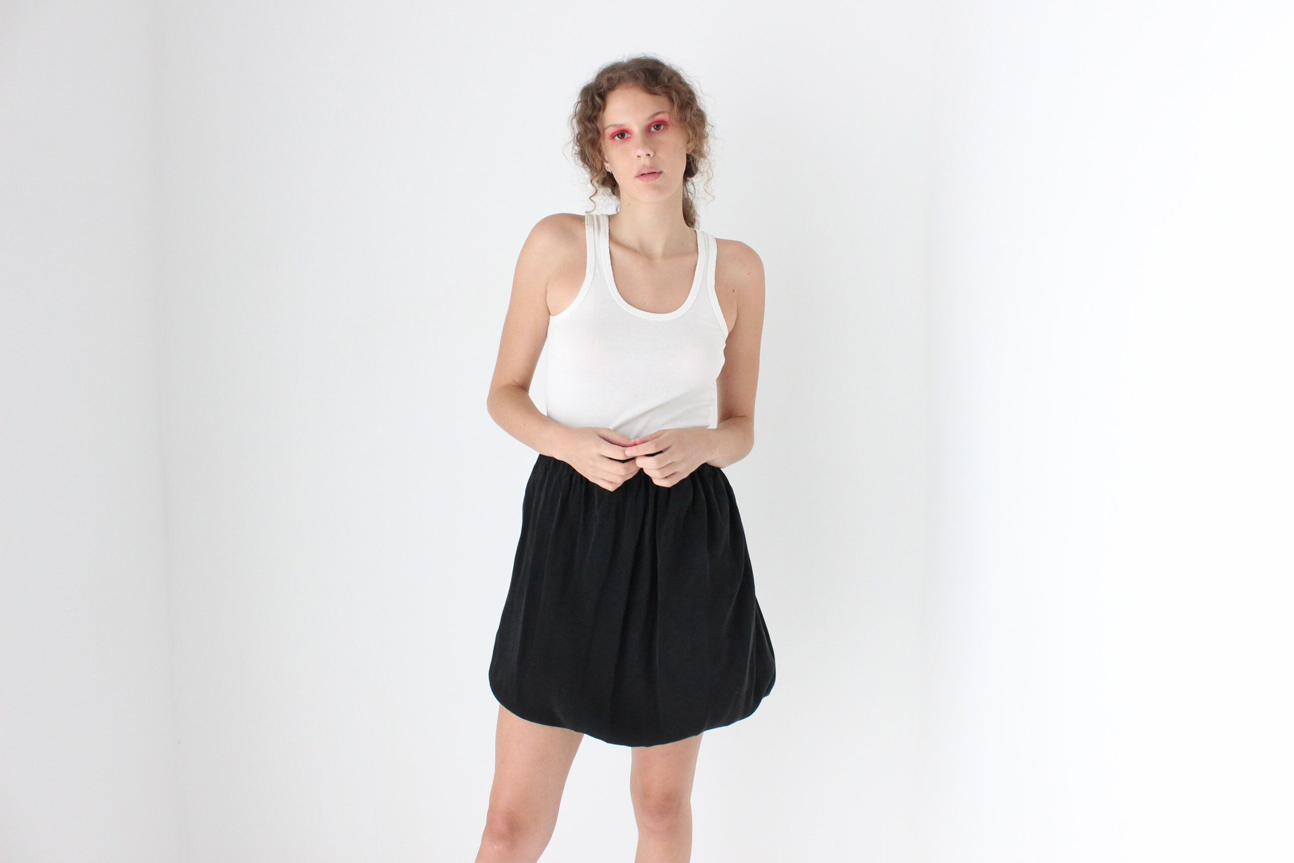 90s Thin Cotton Staple Minimal White Tank Top