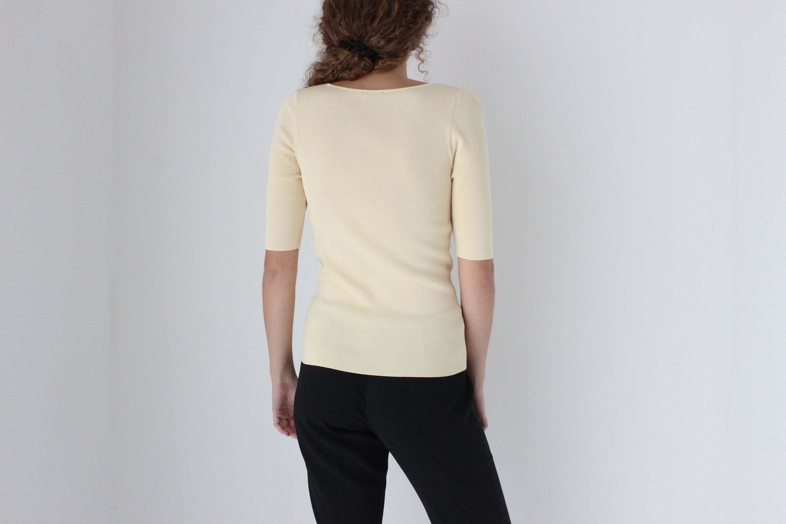 Y2K Asymmetric Stretch Fitted Pastel Knit Top by Cue
