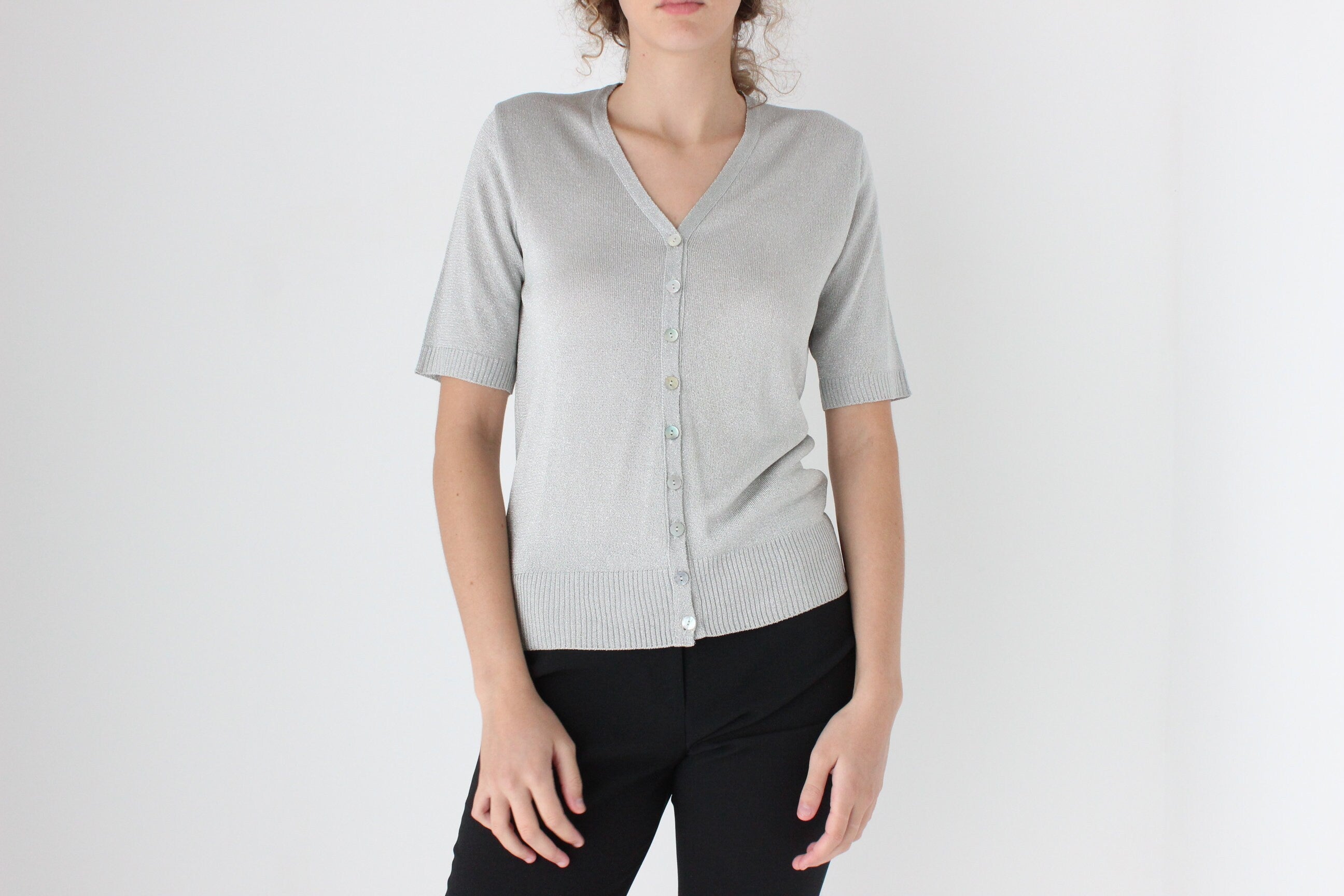 90s Italian Made Lurex Knit Top by Bariba