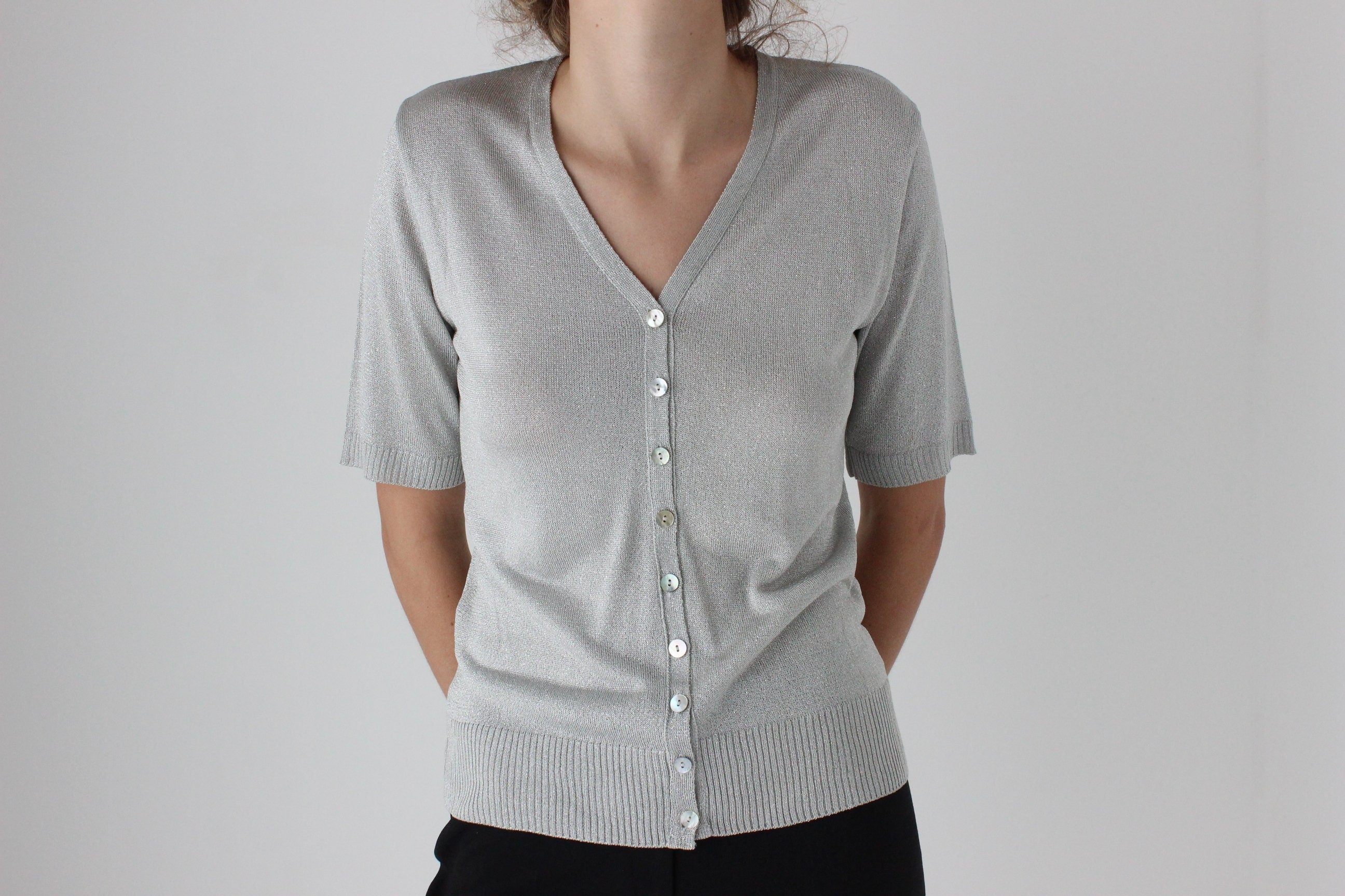 90s Italian Made Lurex Knit Top by Bariba