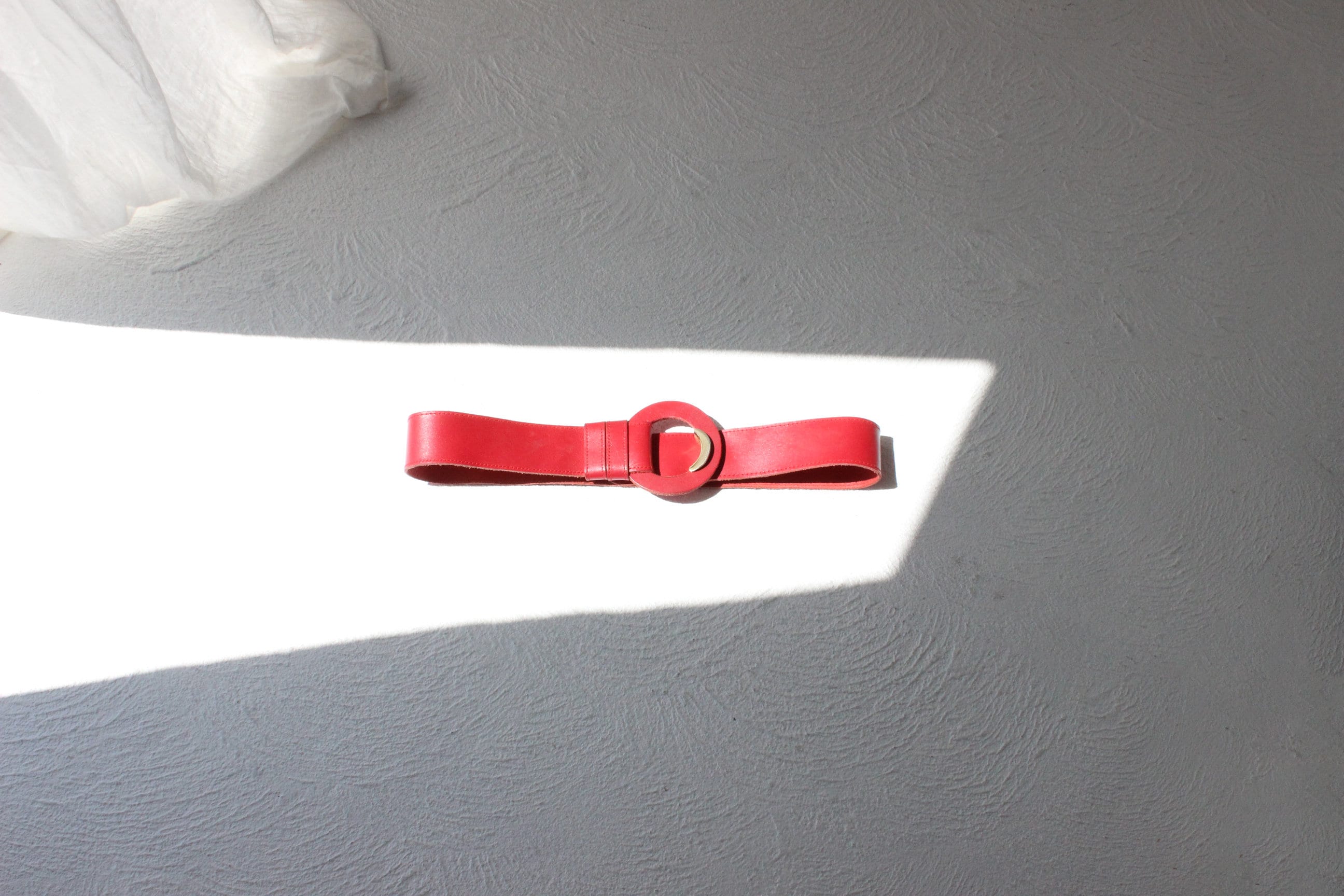 Vintage 80s Red Leather Sling Belt