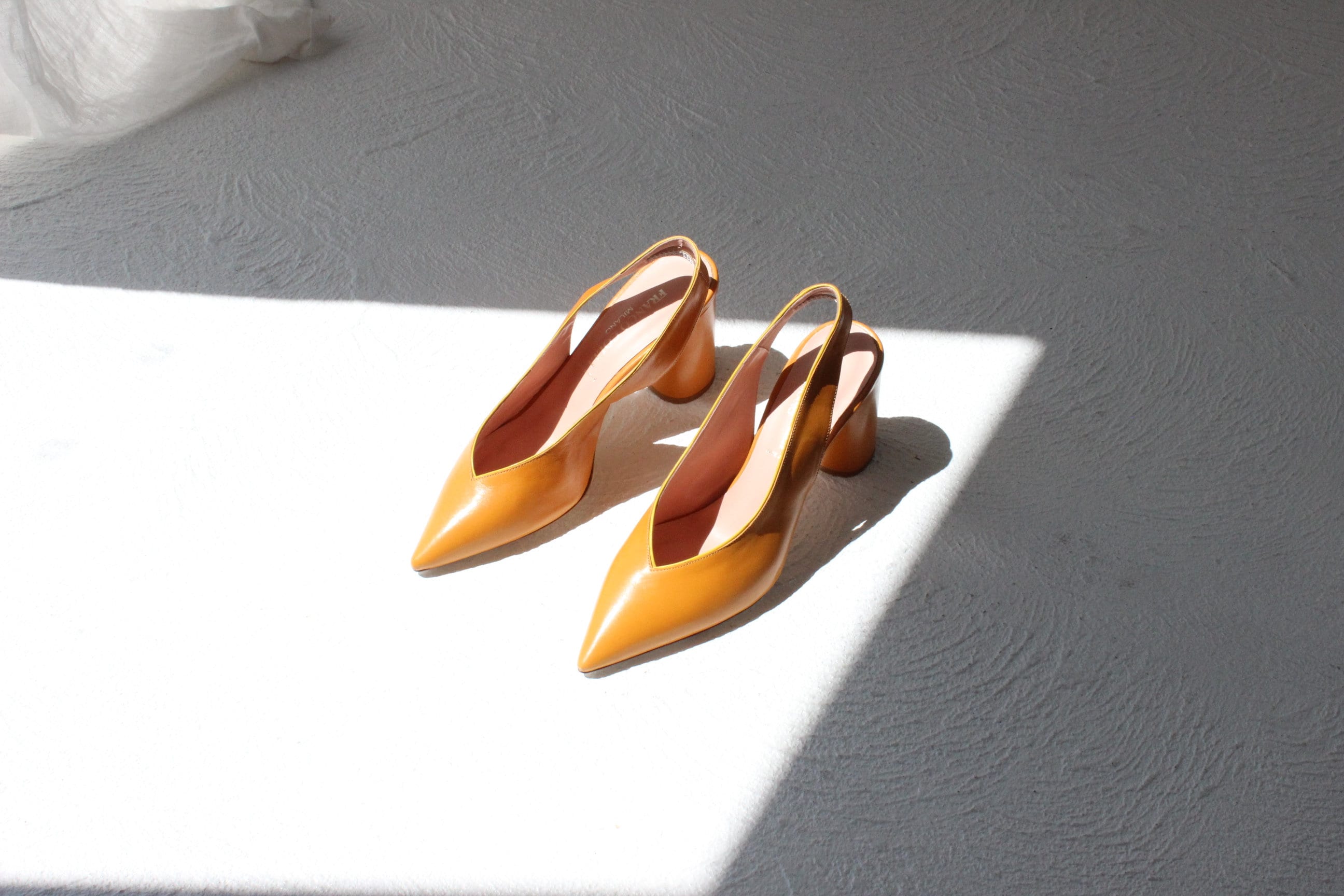Italian Made Premium Leather Pointed Toe Slingback Heels by Franco Colli Milano ~ Euro 39